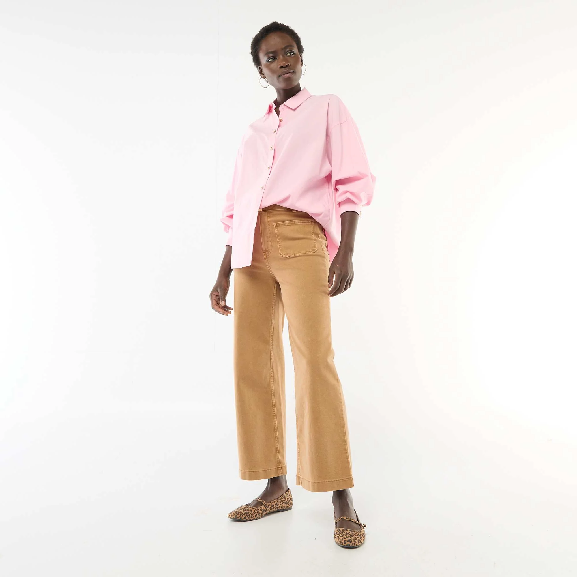 Oversized Shell Button Shirt PINK - Image 2