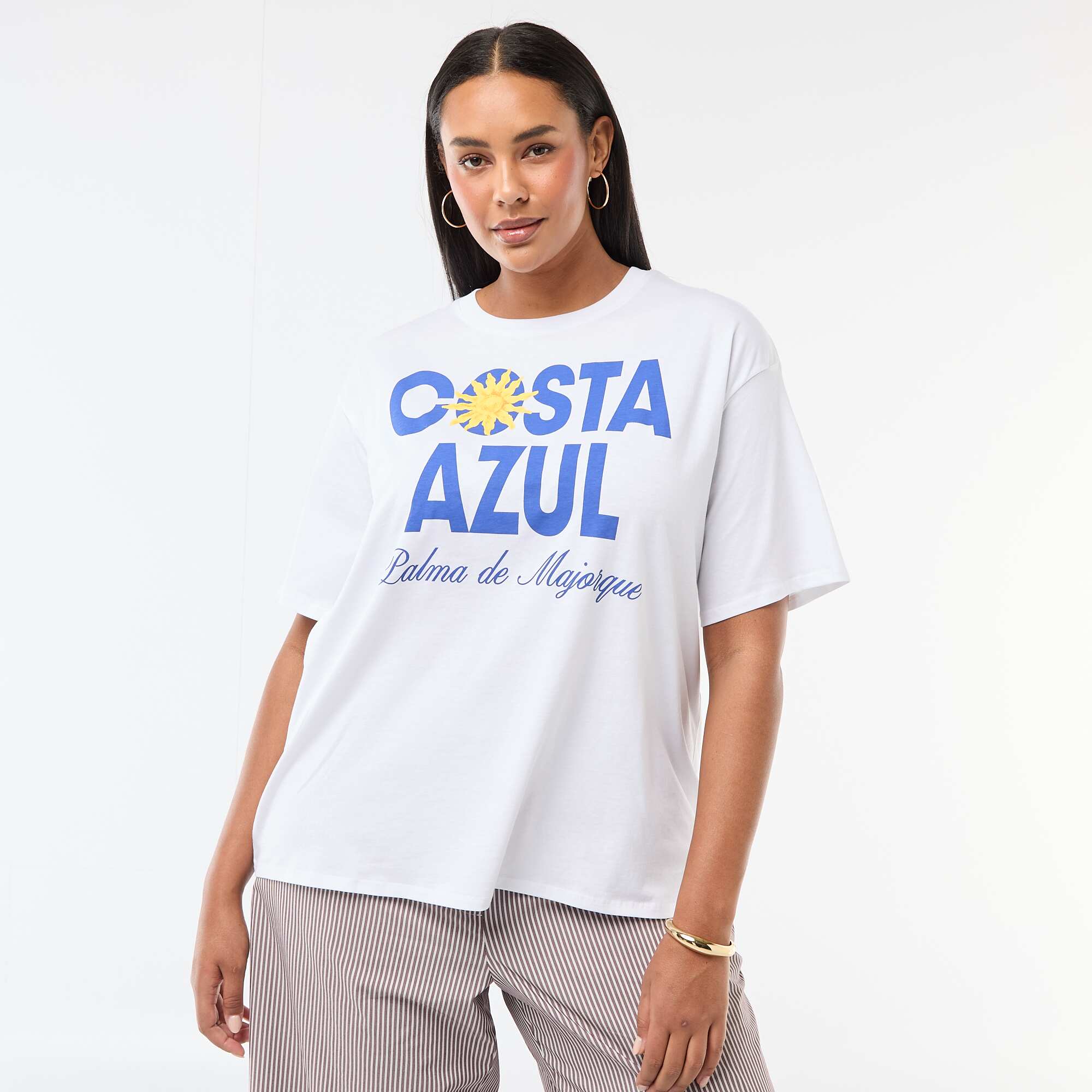 Oversized Short-Sleeve T-Shirt WHITE - Image 3