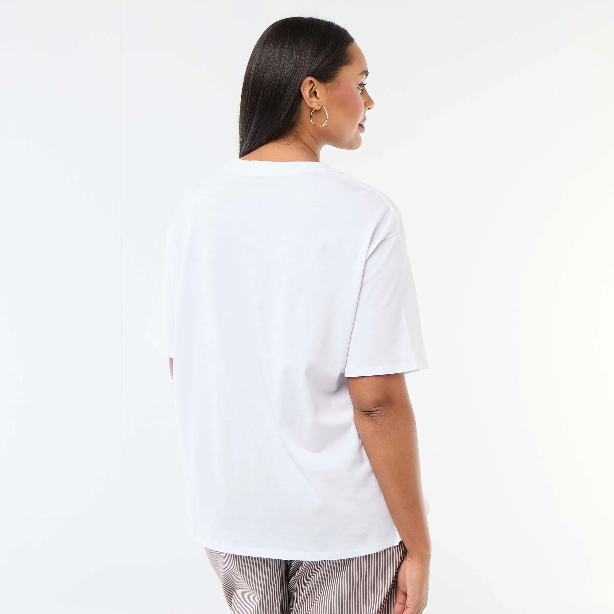 Oversized Short-Sleeve T-Shirt WHITE - Image 4