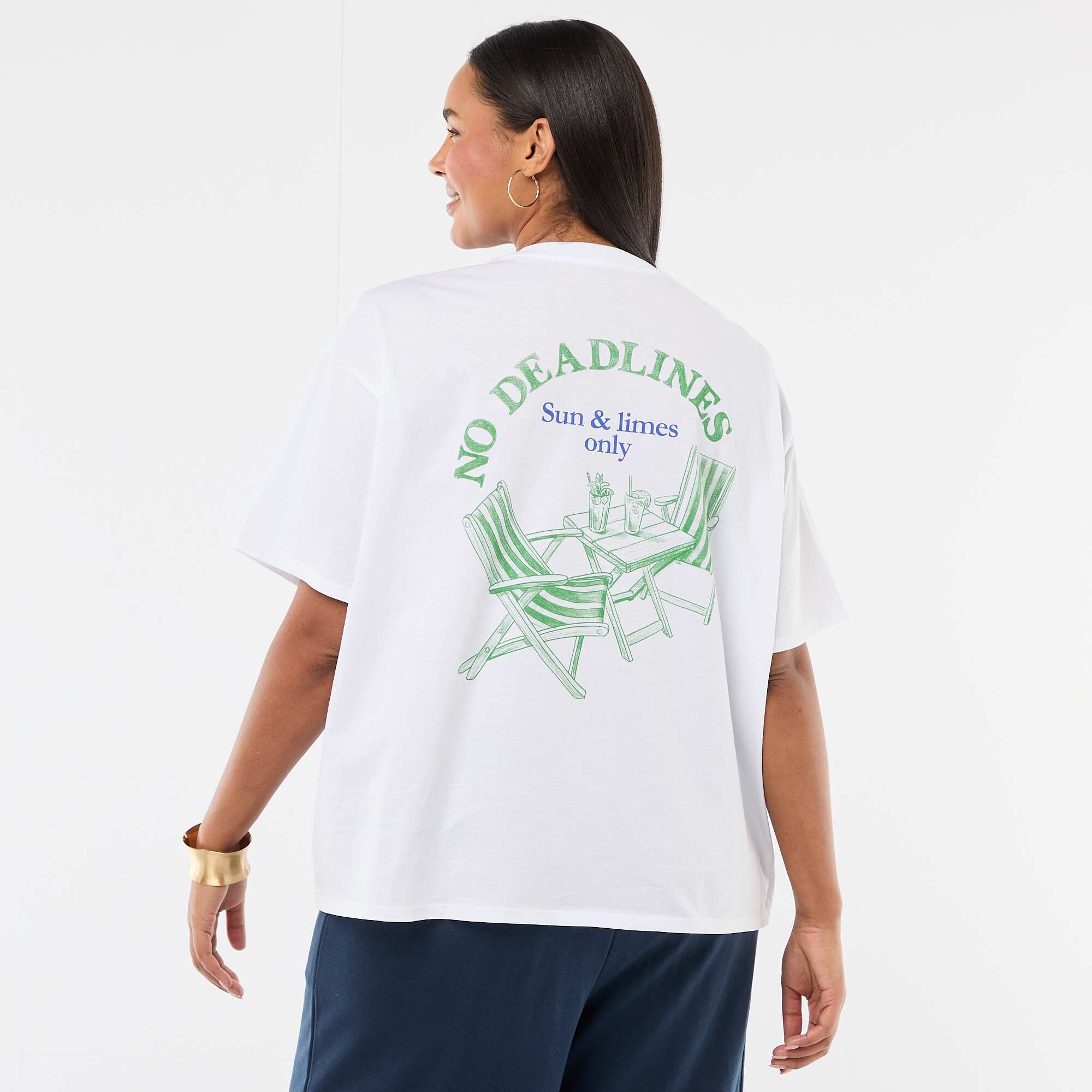 Oversized Short-Sleeve T-Shirt WHITE - Image 3