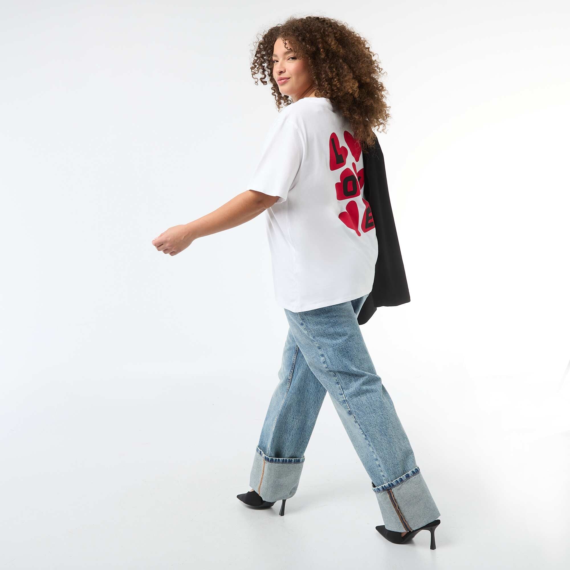 Oversized Short-Sleeve T-Shirt WHITE - Image 2