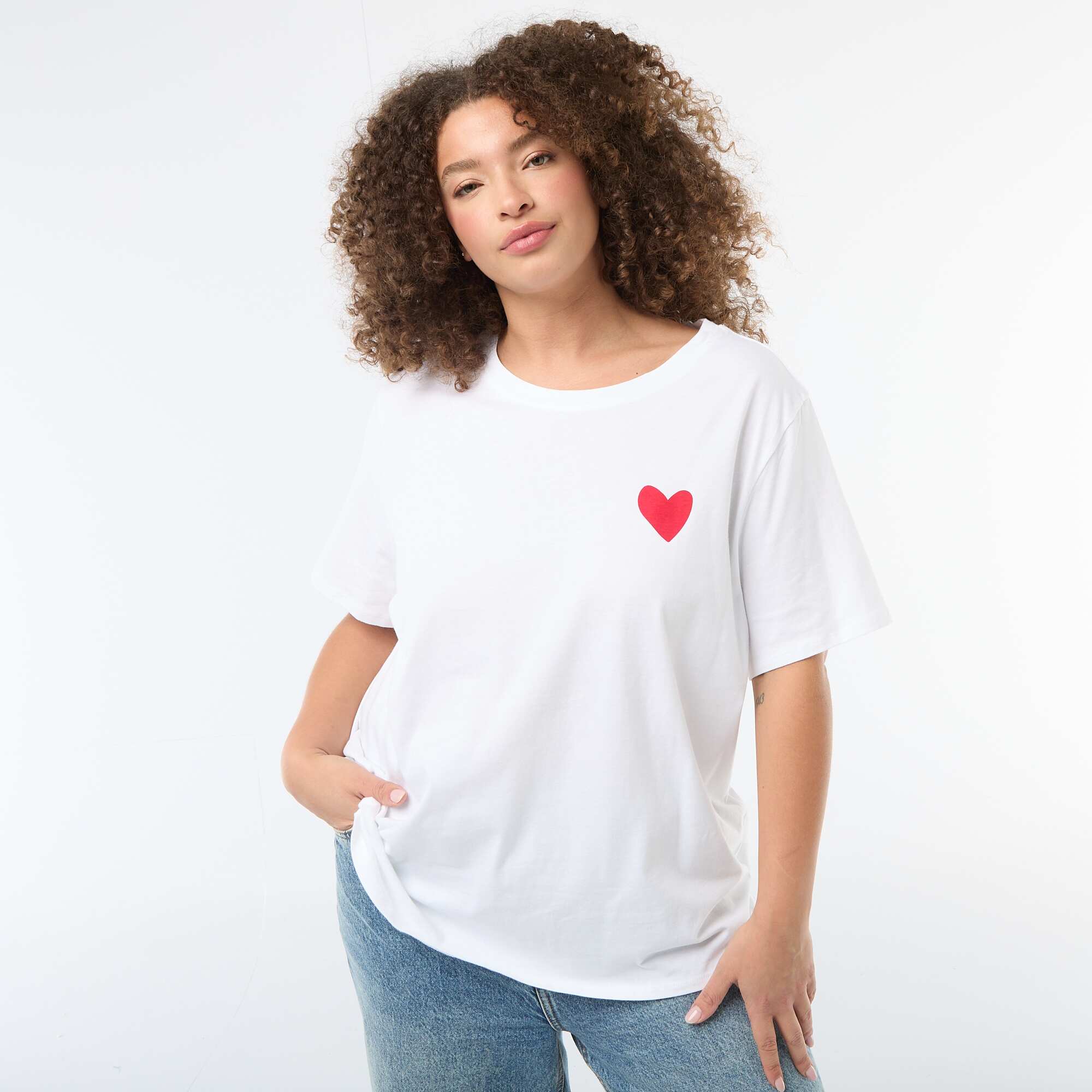 Oversized Short-Sleeve T-Shirt WHITE - Image 3