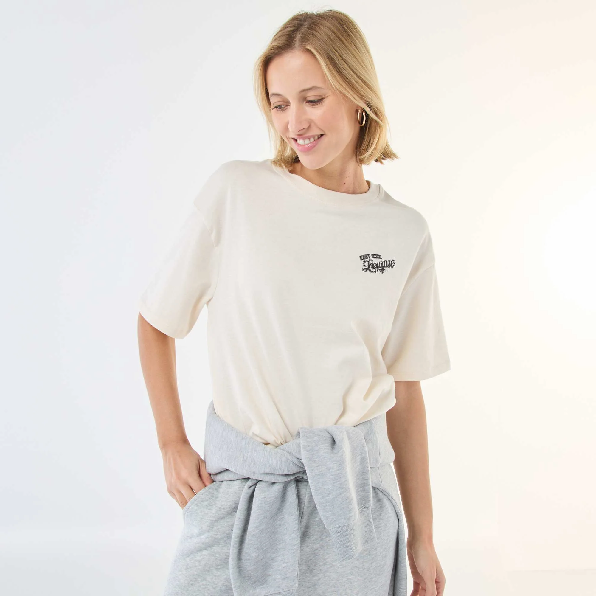 Oversized Slogan T-shirt WHITE