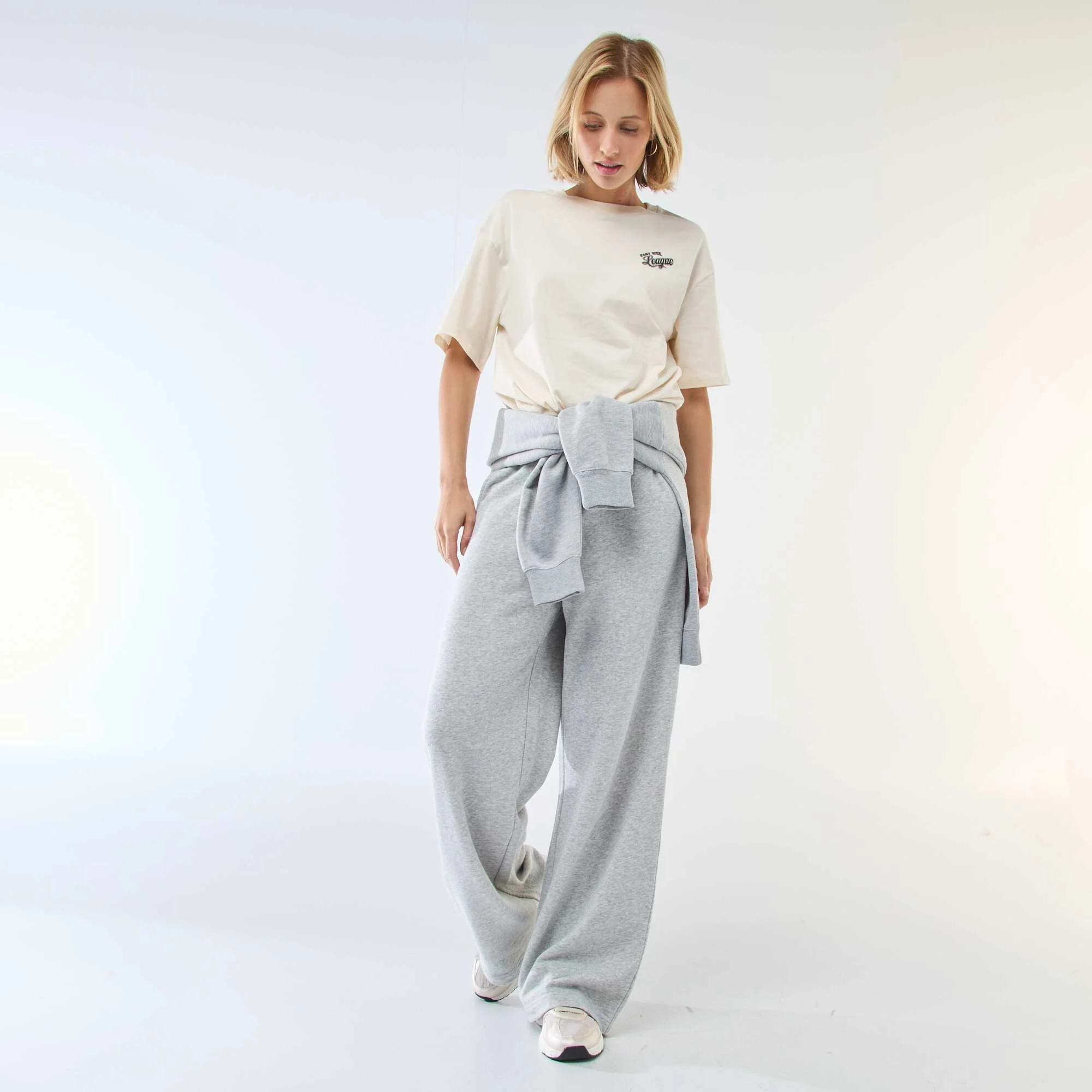 Oversized Slogan T-shirt WHITE - Image 2