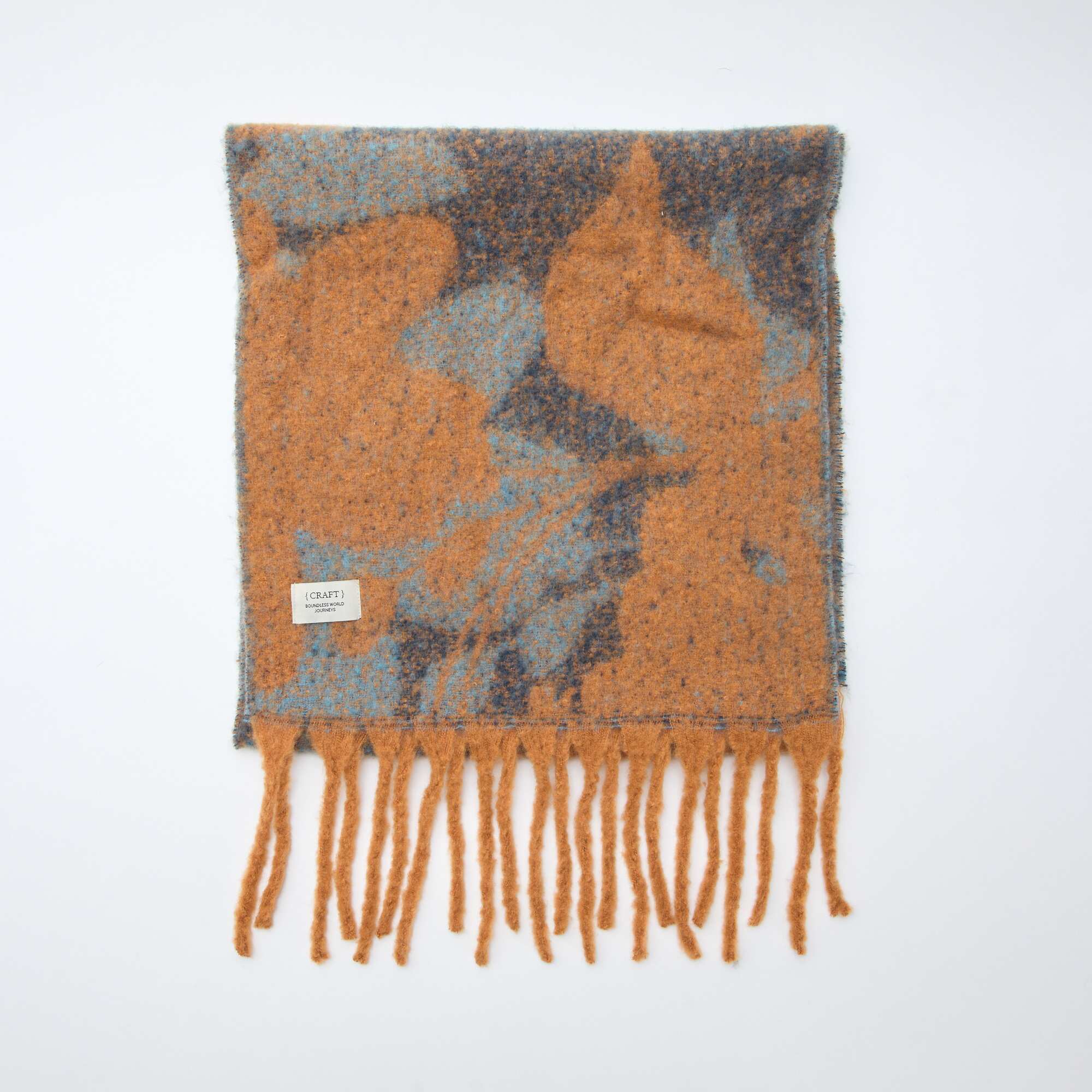 Oversized Soft Fringe Scarf ORANGE - Image 2