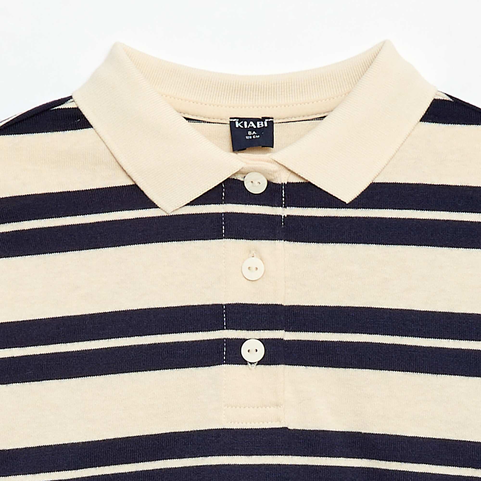 Oversized Striped Polo Shirt BLUE - Image 2