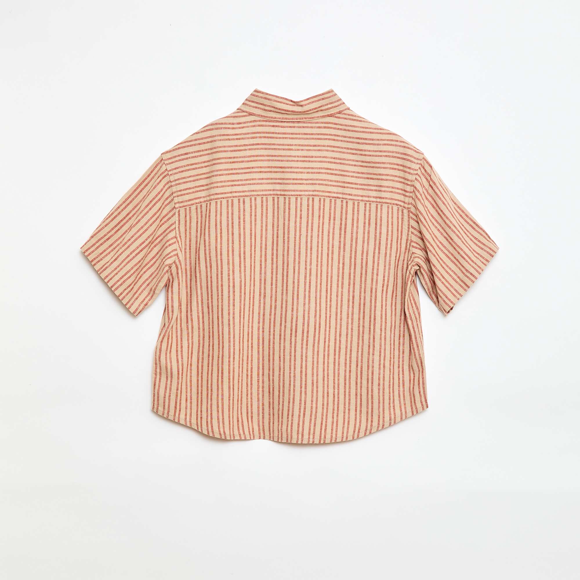 Oversized Striped Shirt BEIGE - Image 2