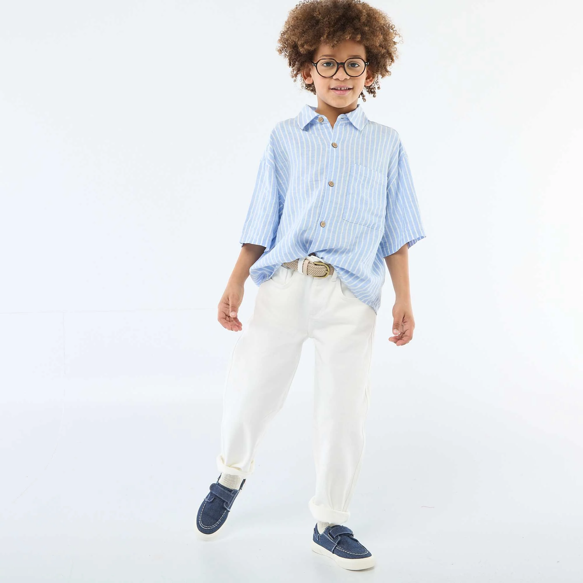 Oversized Striped Shirt BLUE - Image 3
