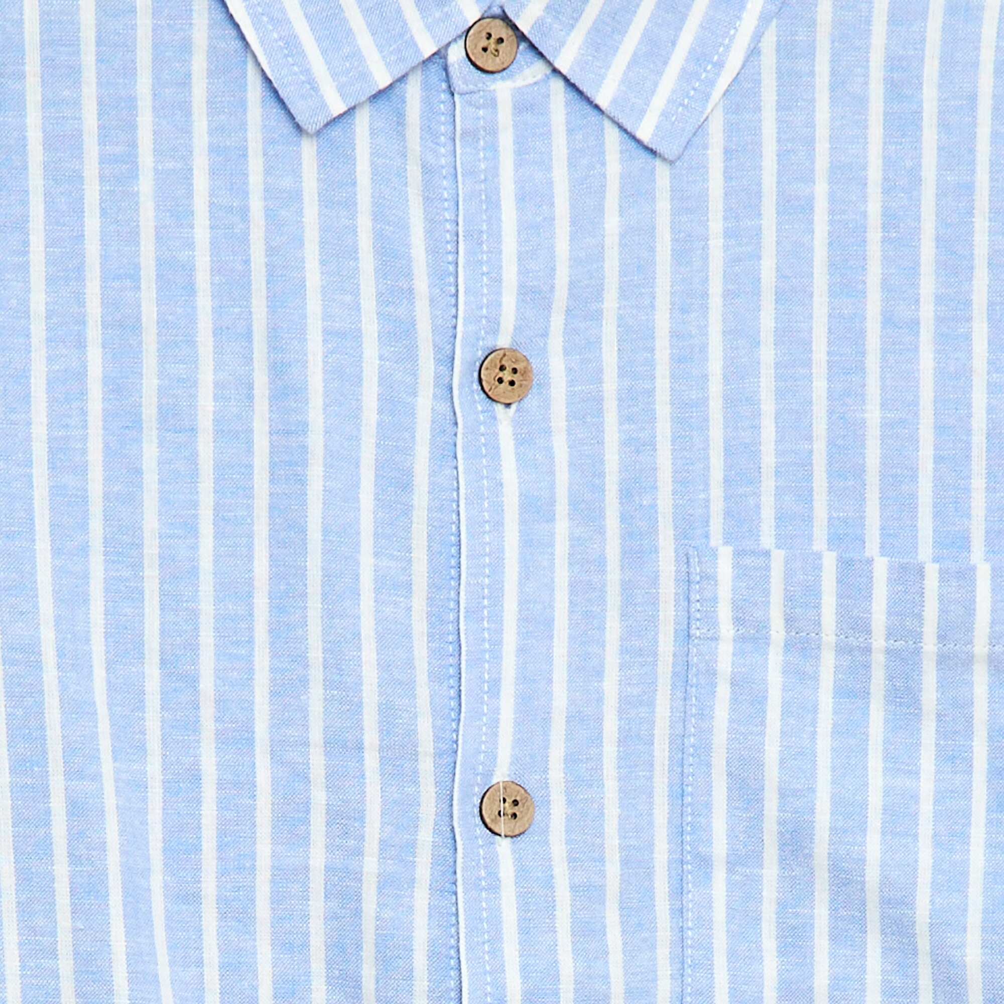 Oversized Striped Shirt BLUE - Image 5