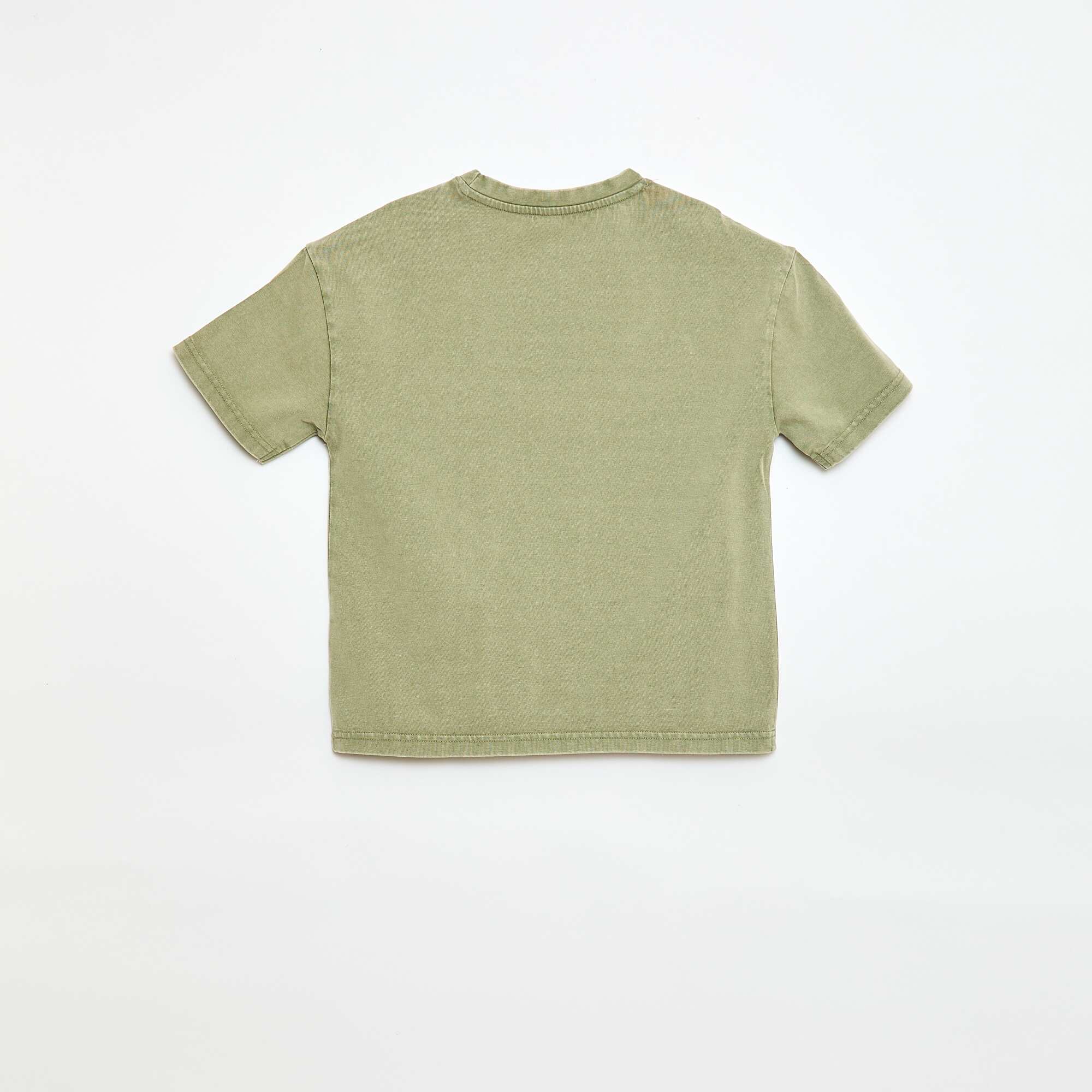 Oversized Washed-Effect T-Shirt KHAKI - Image 2