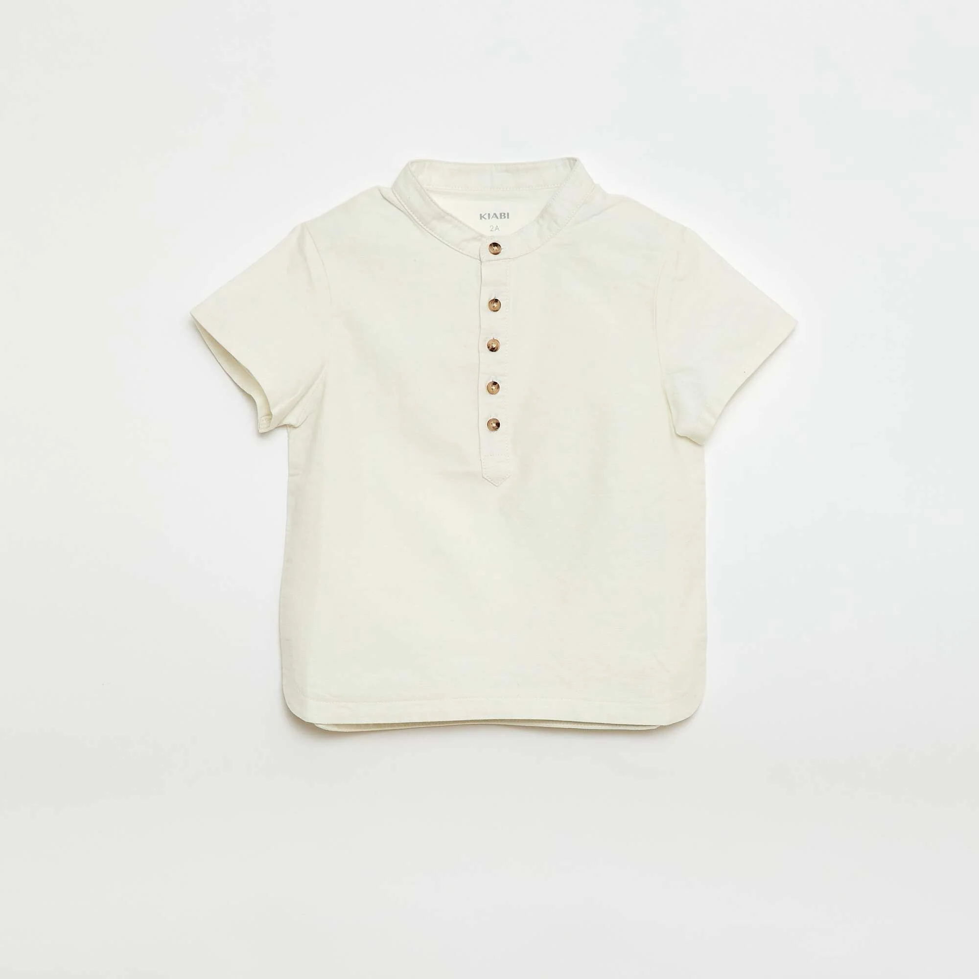 Oxford Mao Collar Shirt WHITE