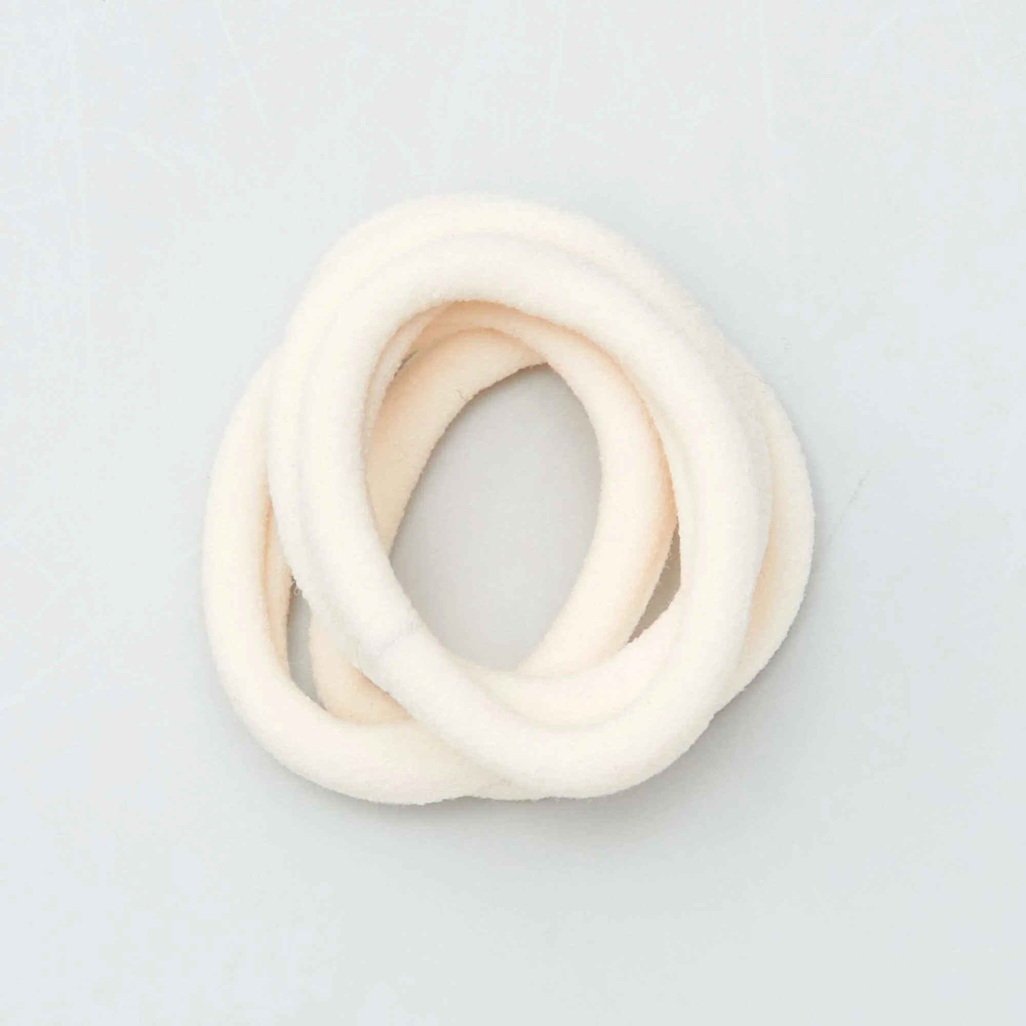 Pack of 10 elasticated hair bands BEIGE - Image 2