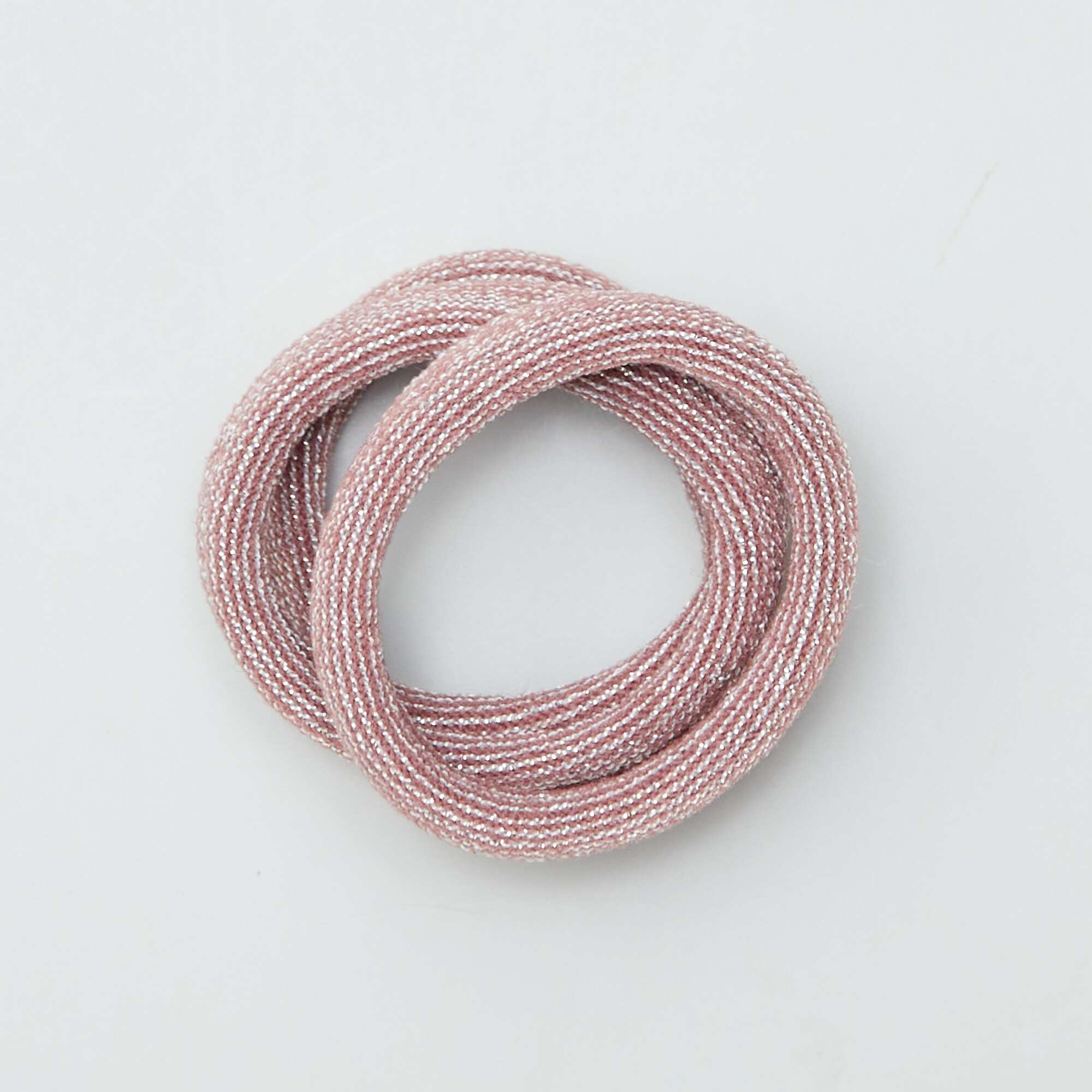 Pack of 10 elasticated hair bands BEIGE - Image 3