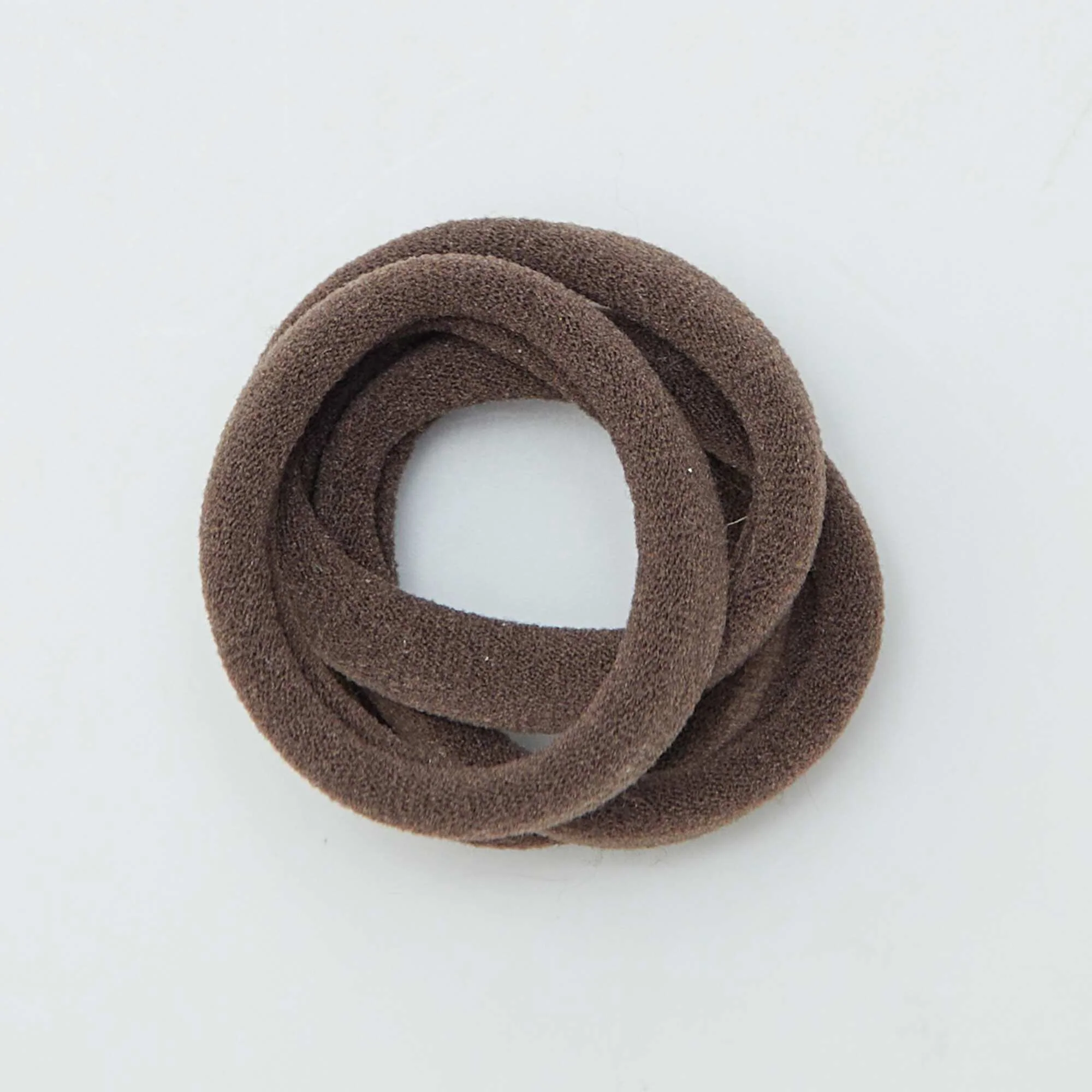 Pack of 10 elasticated hair bands BROWN - Image 2