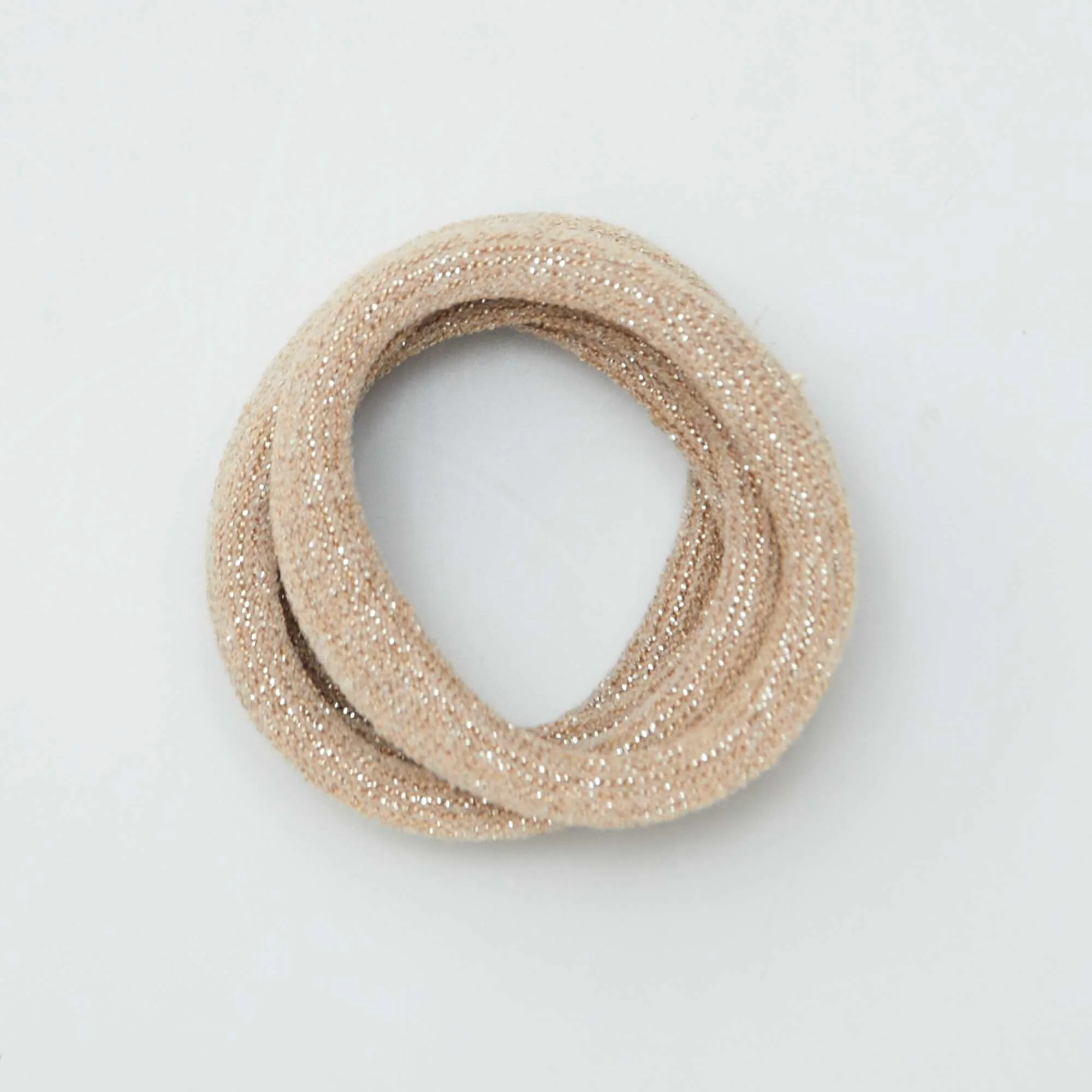 Pack of 10 elasticated hair bands BROWN - Image 3