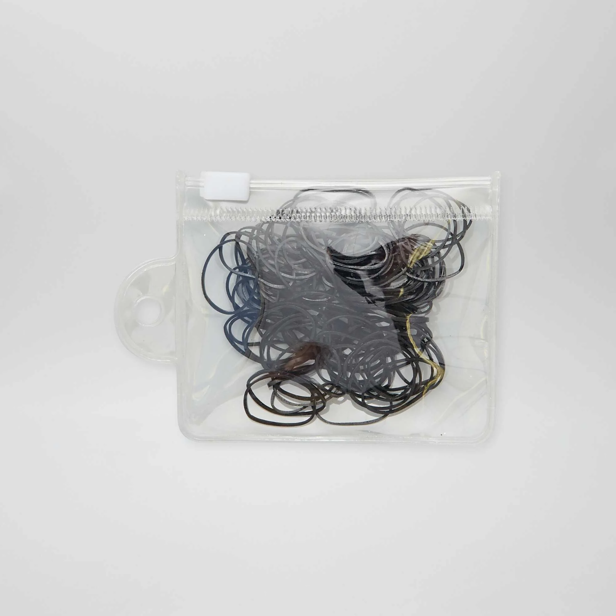 Pack of 100 coloured elasticated hair bands BLACK BROWN - Image 2