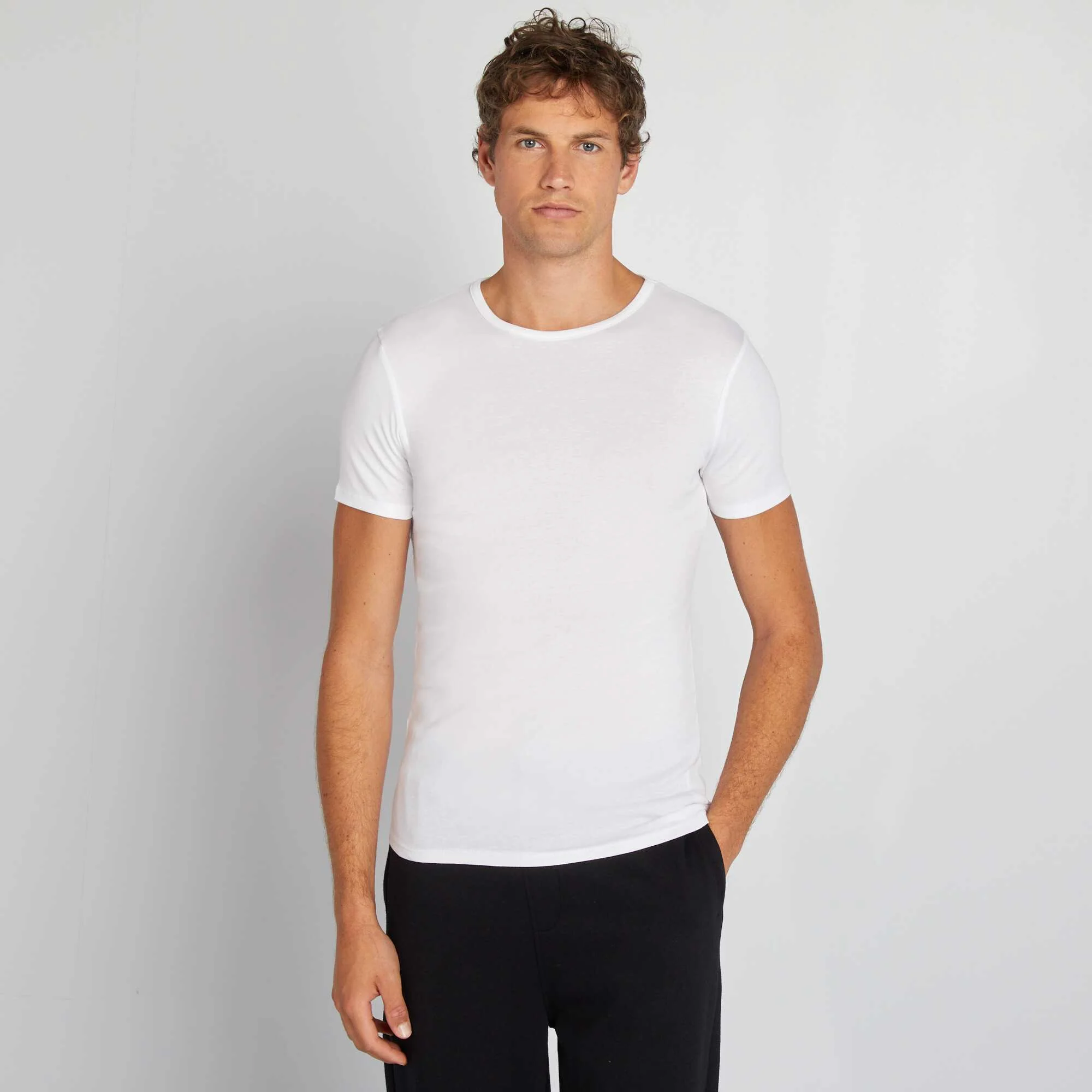 Pack of 2 basic T-shirts white - Image 3
