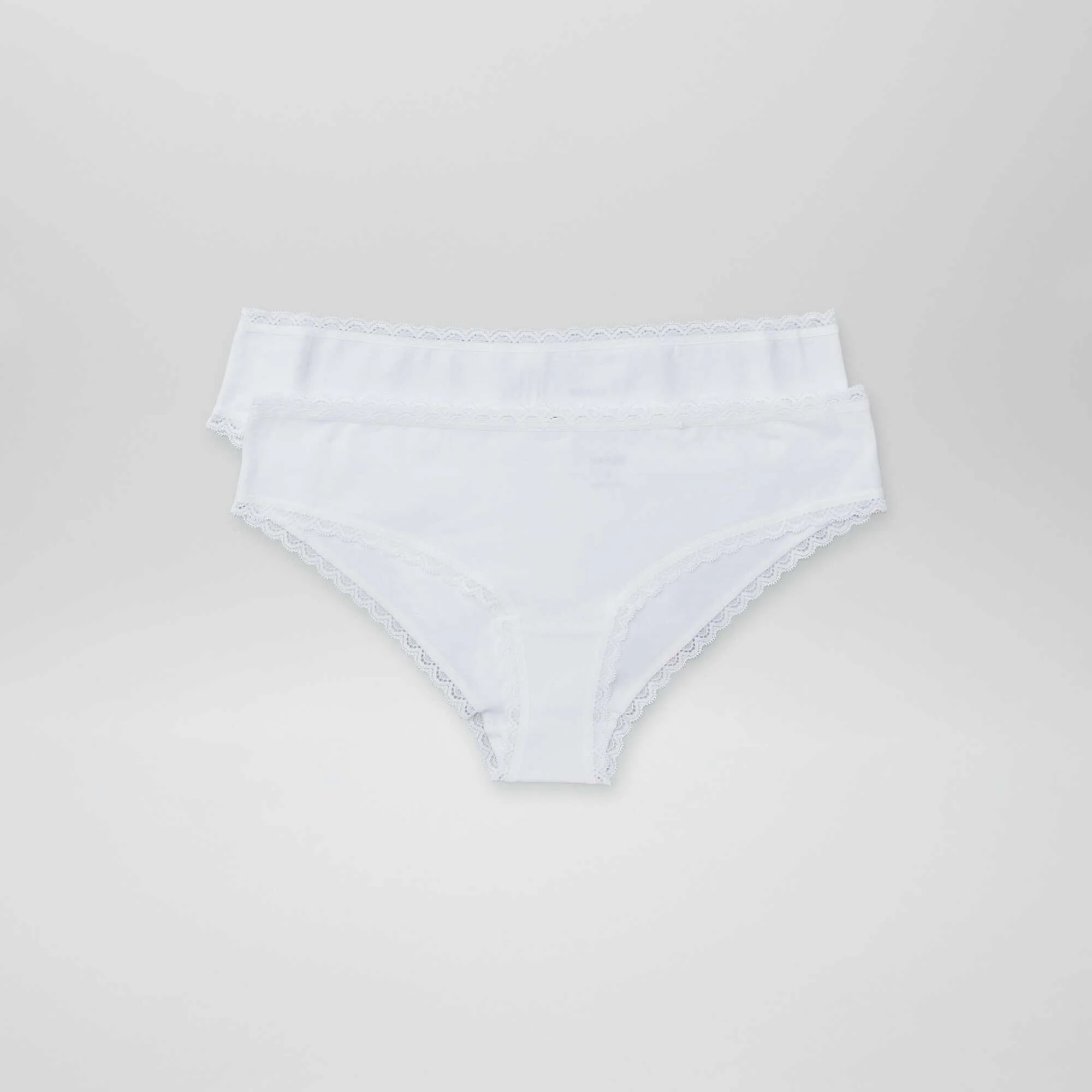Pack of 2 cotton boy shorts WHITE - Image 2