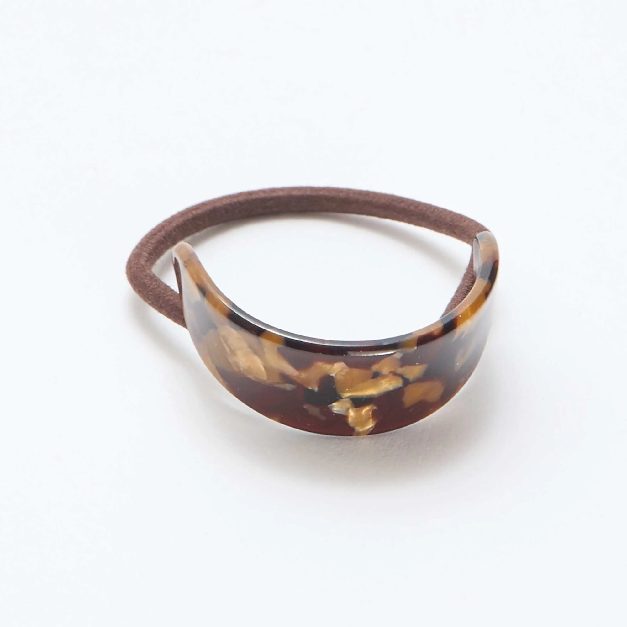 Pack of 2 elasticated hair bands with fancy jewels BROWN - Image 3