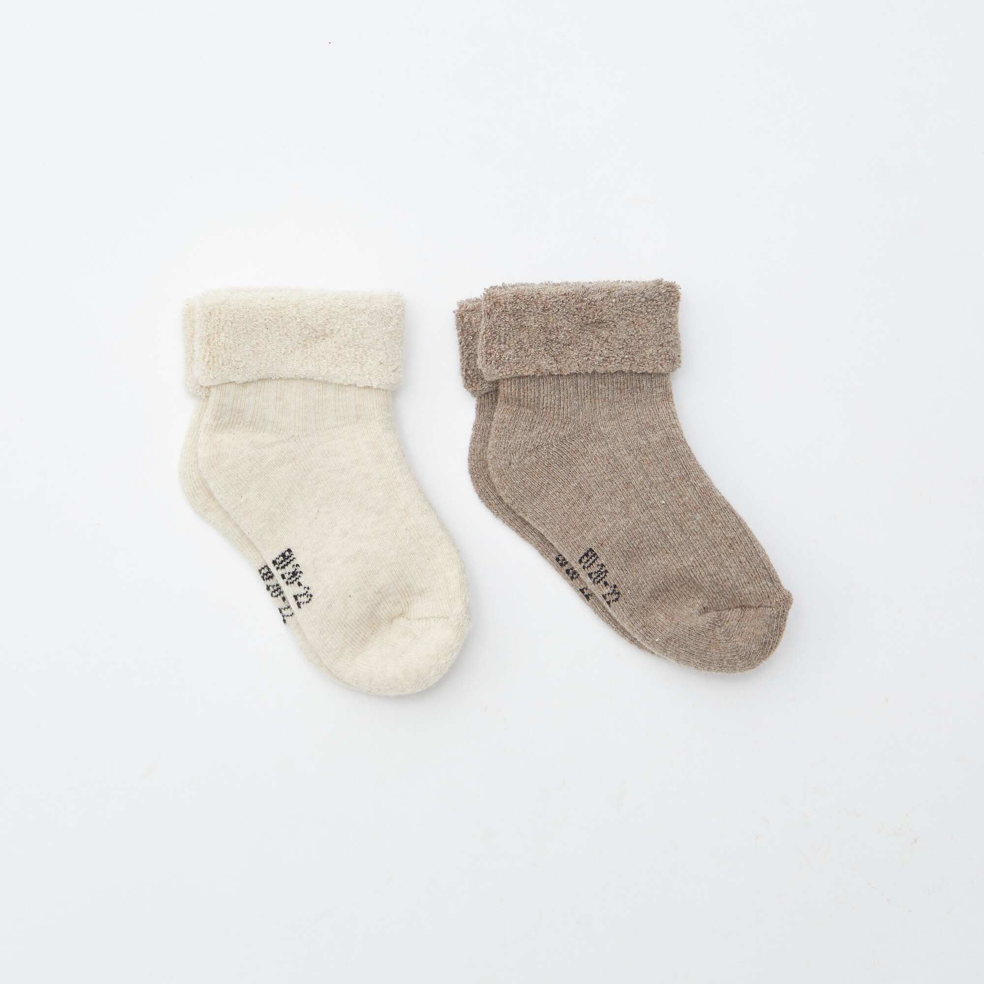 Pack of 2 pairs of bouclé knitted socks BROWN - Image 2