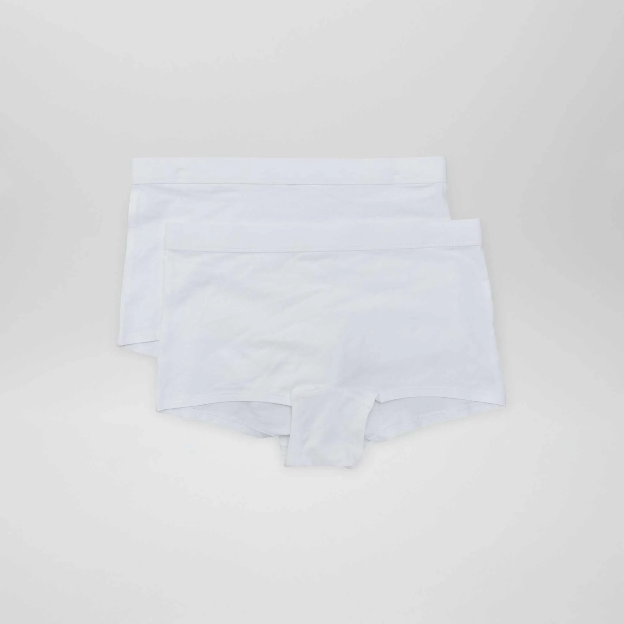 Pack of 2 pairs of cotton boy shorts WHITE
