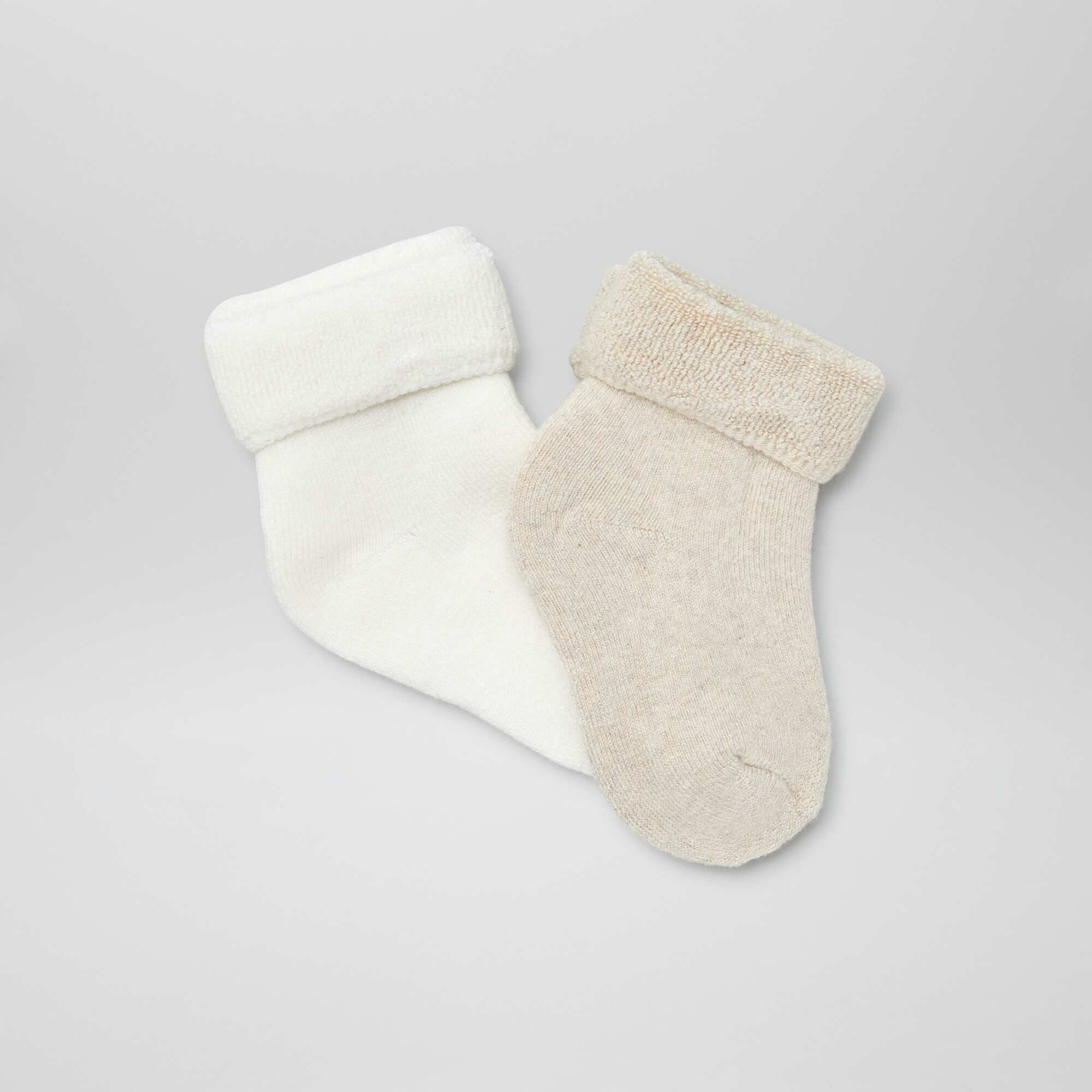 Pack of 2 pairs of newborn socks WHITE