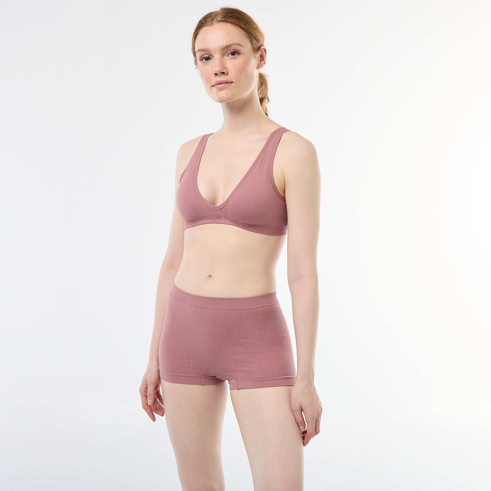 Pack of 2 pairs of ribbed knit boy shorts PINK - Image 2