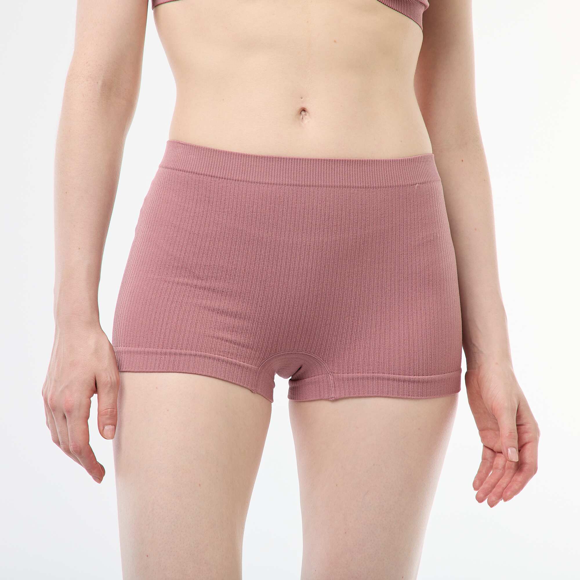 Pack of 2 pairs of ribbed knit boy shorts PINK - Image 3