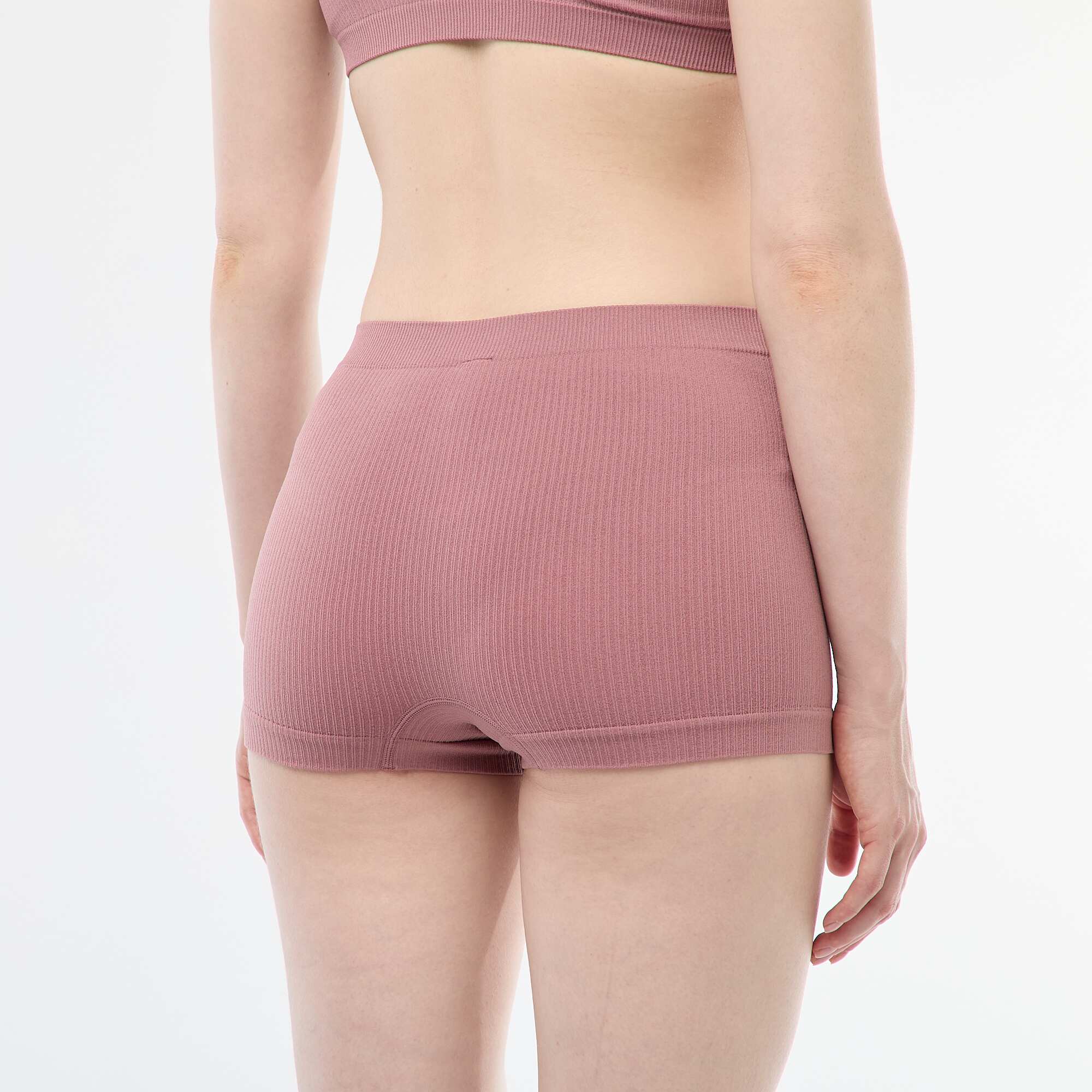 Pack of 2 pairs of ribbed knit boy shorts PINK - Image 4