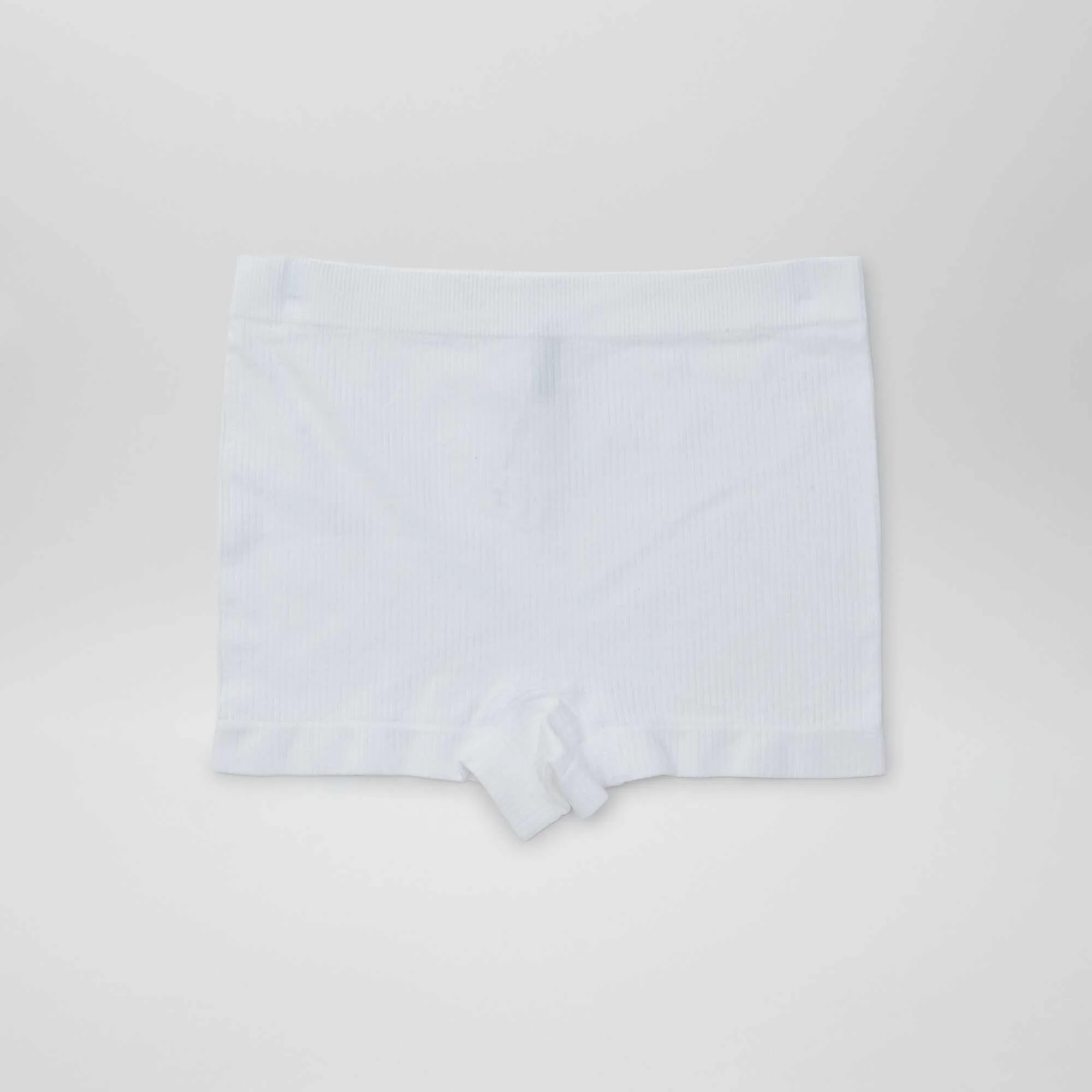 Pack of 2 pairs of ribbed knit boy shorts WHITE - Image 2
