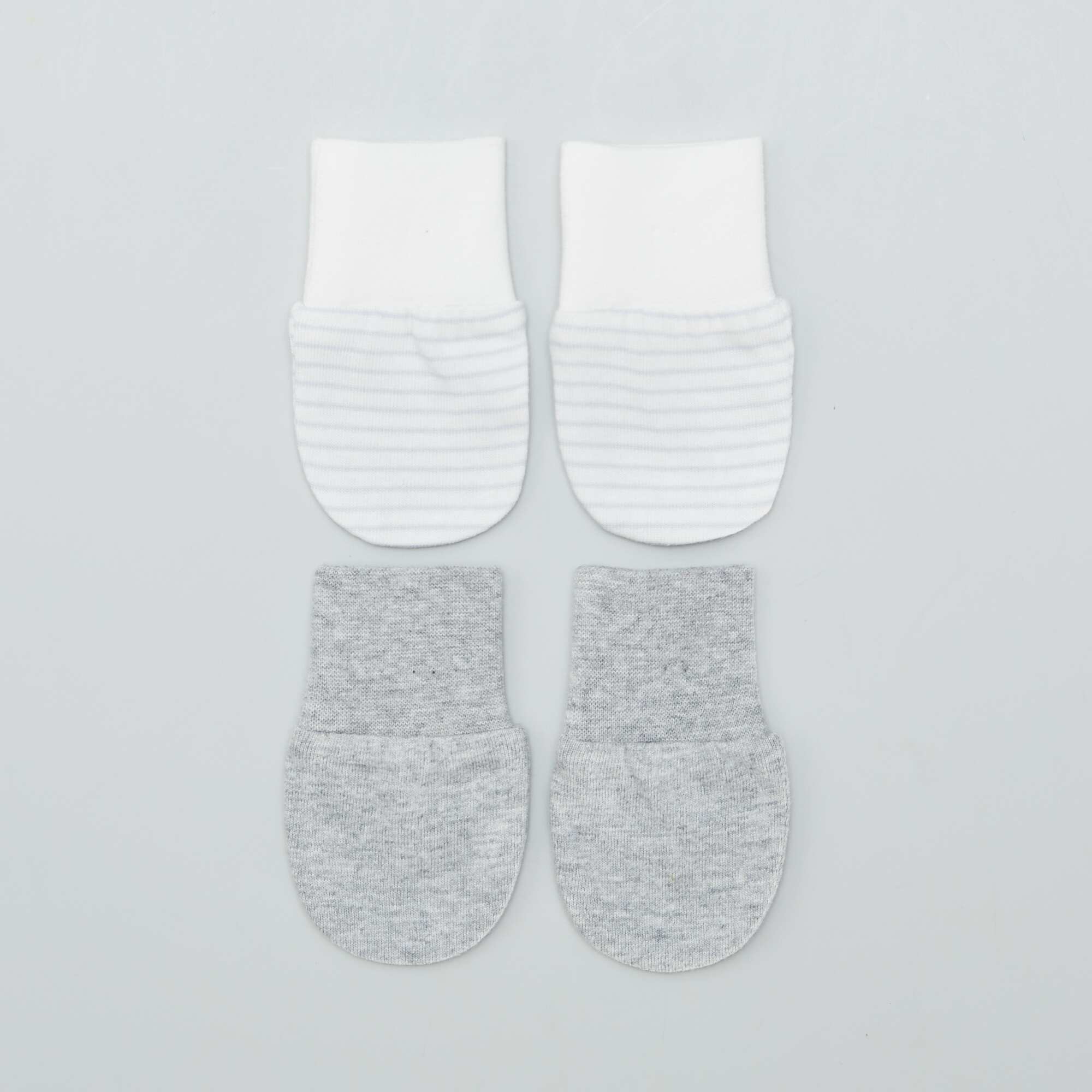 Pack of 2 pairs of scratch mitts GREY - Image 2