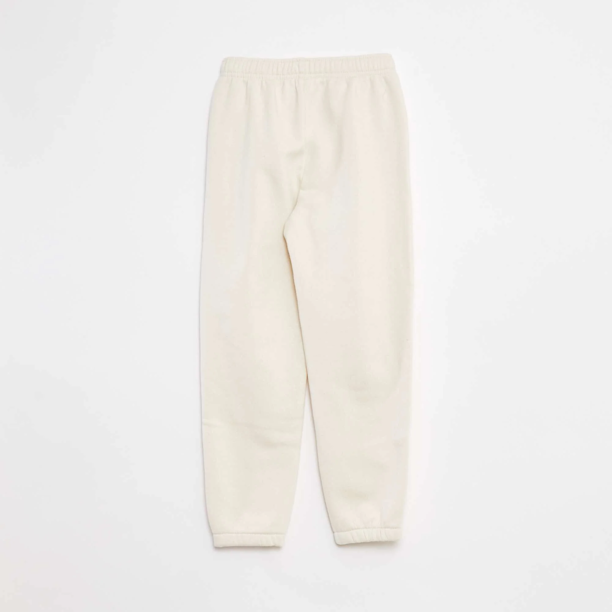 Pack of 2 pairs of sweatshirt fabric joggers BEIGE - Image 4