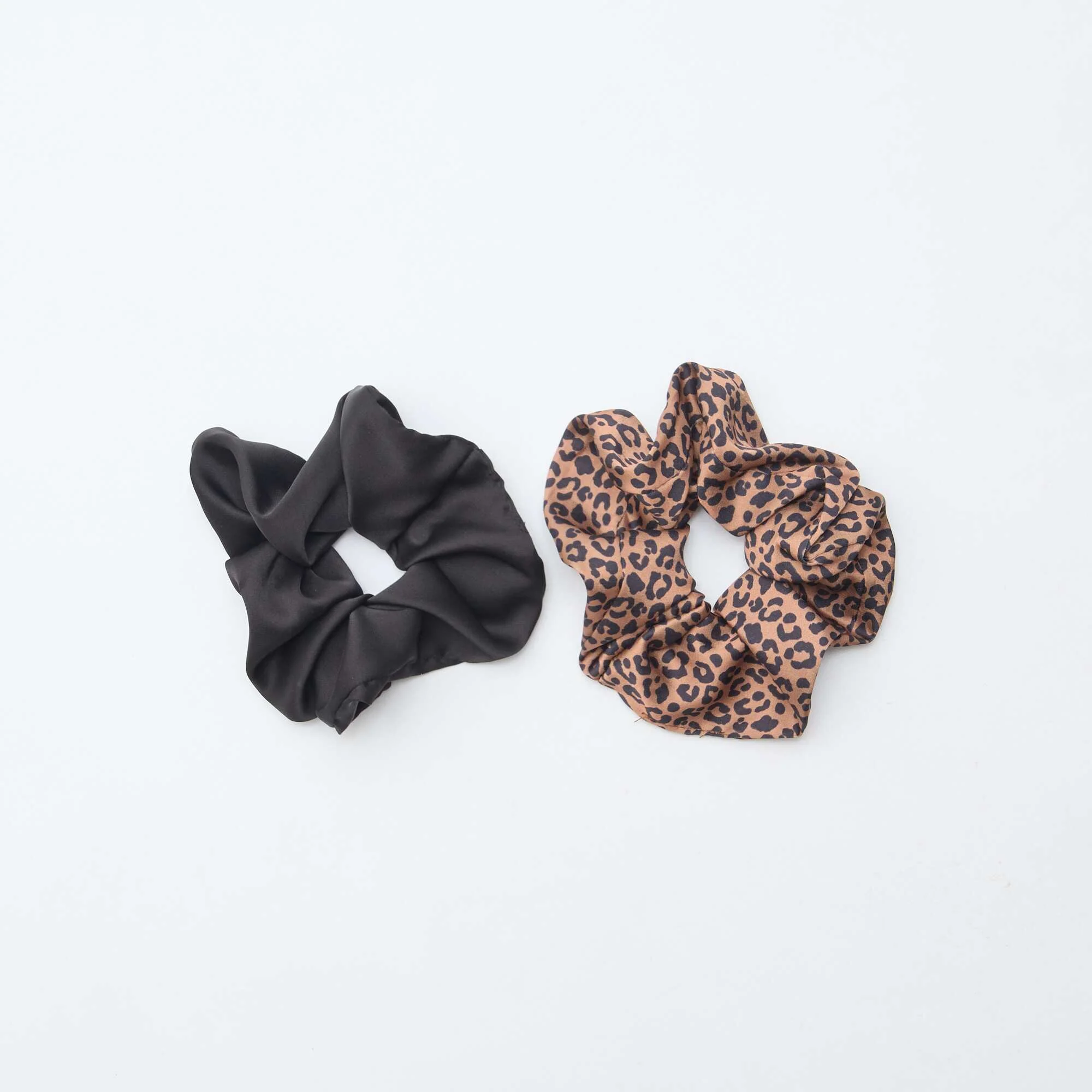 Pack of 2 satiny scrunchies BROWN