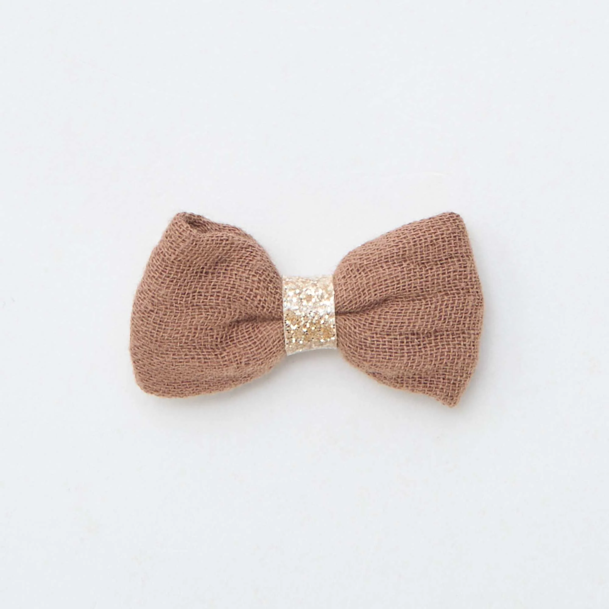 Pack of 3 alligator clips with bow BROWN - Image 3