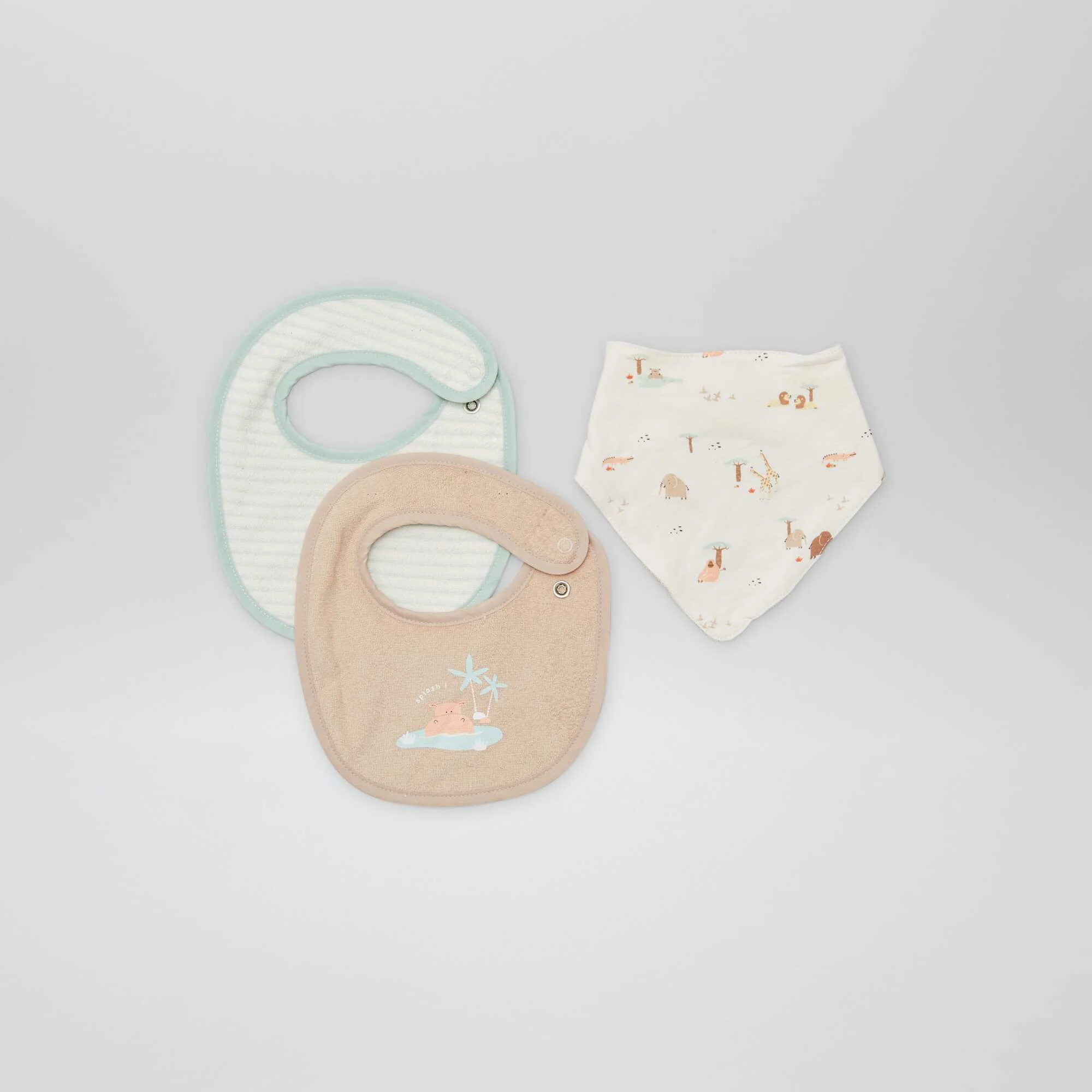 Pack of 3 bibs BEIGE