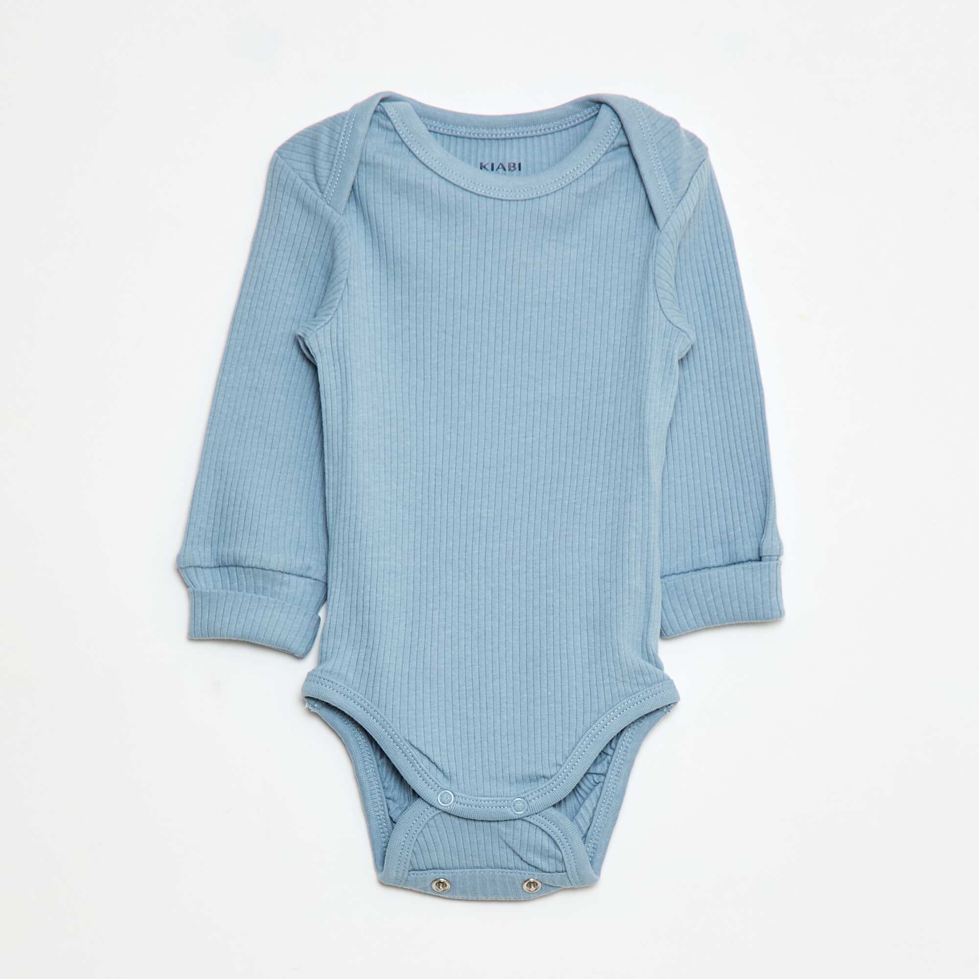 Pack of 3 bodies with envelope neckline and long sleeves BLUE - Image 4