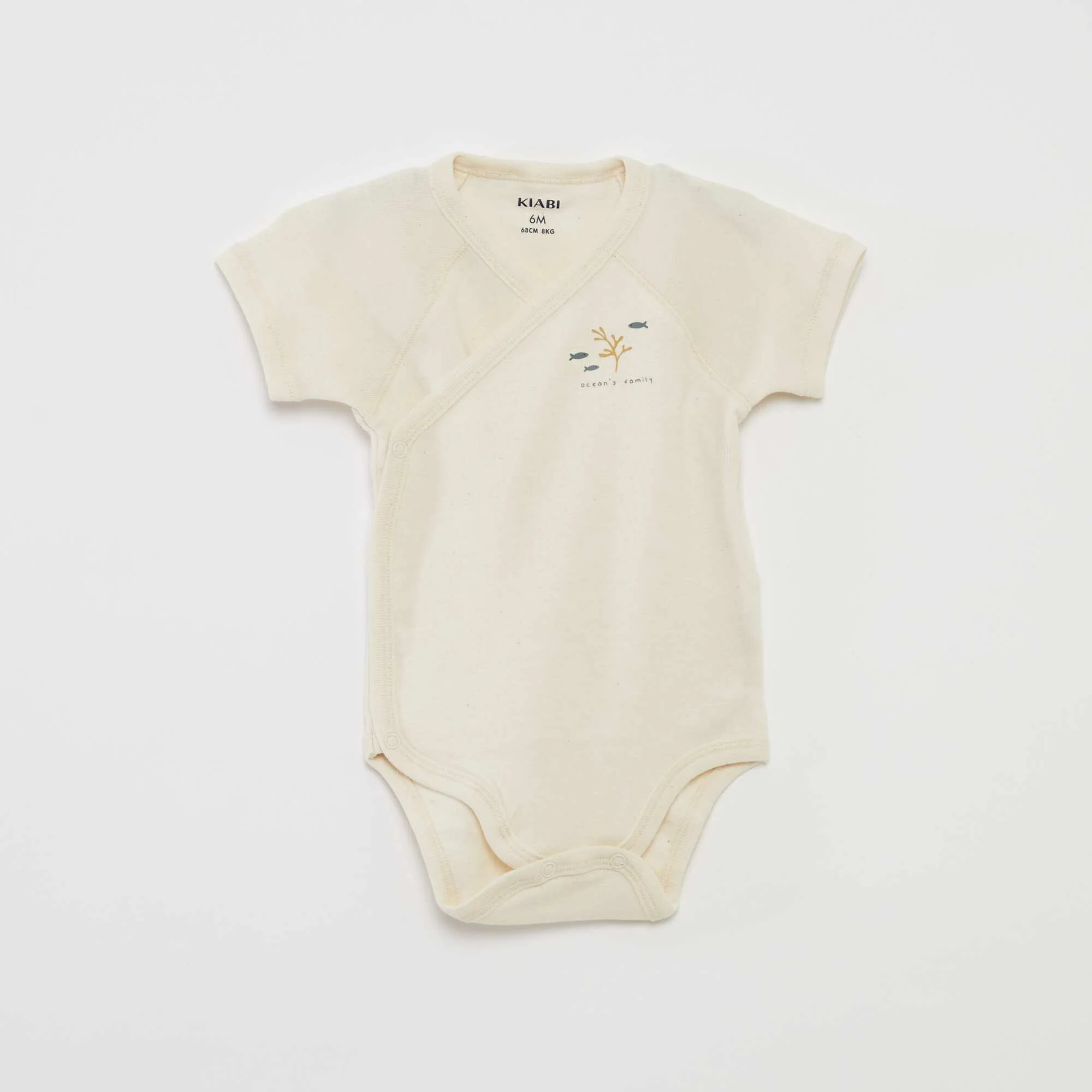 Pack of 3 bodysuits with crossover collar BLUE - Image 4
