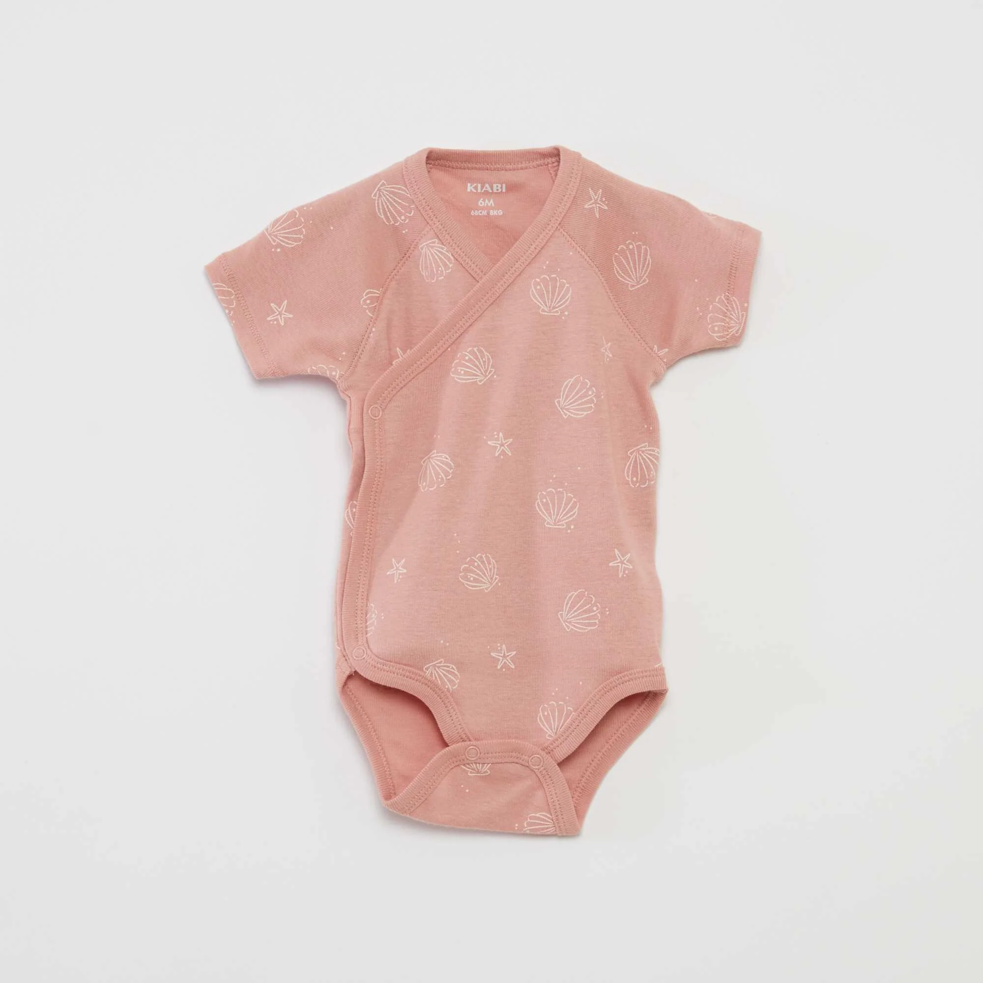 Pack of 3 bodysuits with crossover collar PINK - Image 2