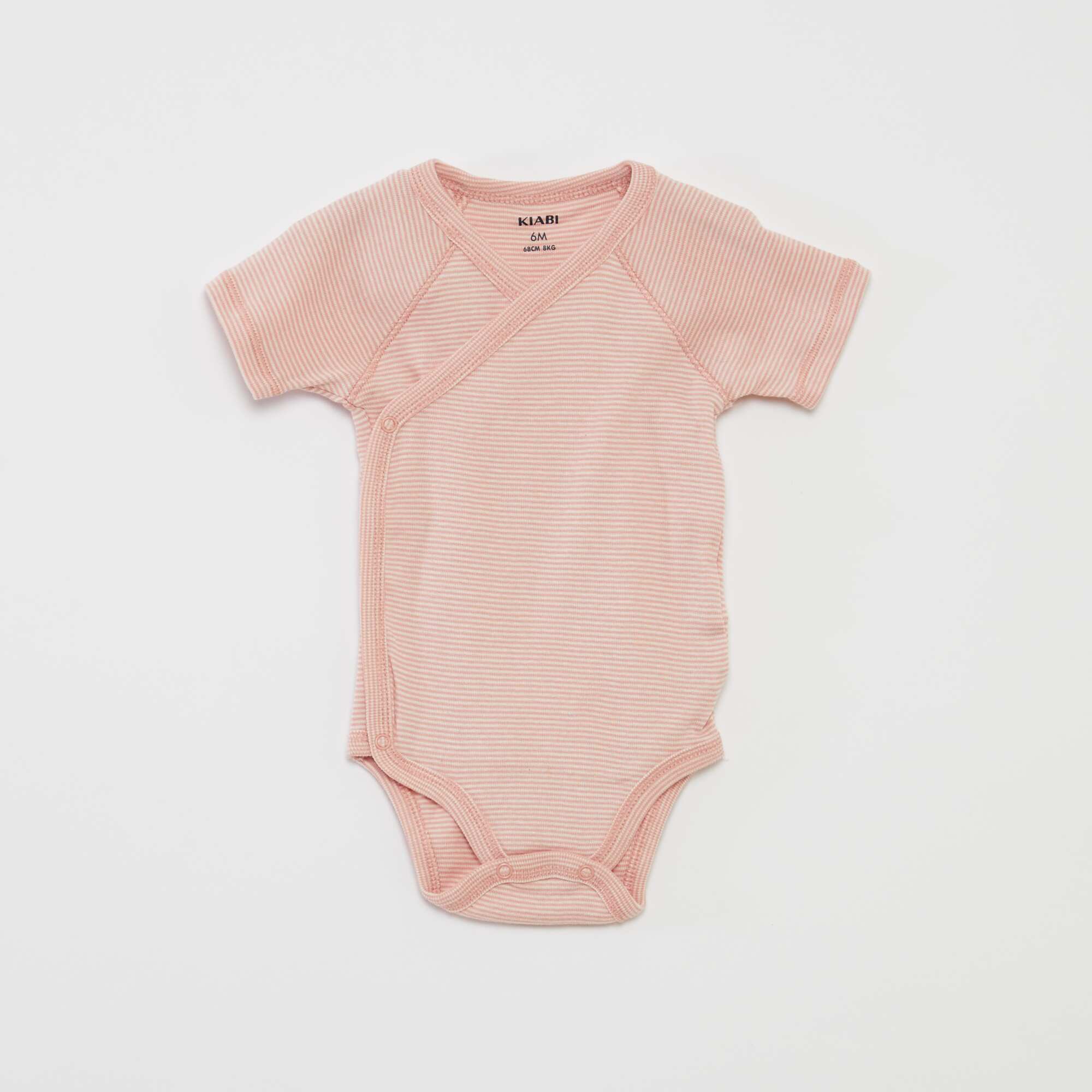 Pack of 3 bodysuits with crossover collar PINK - Image 3