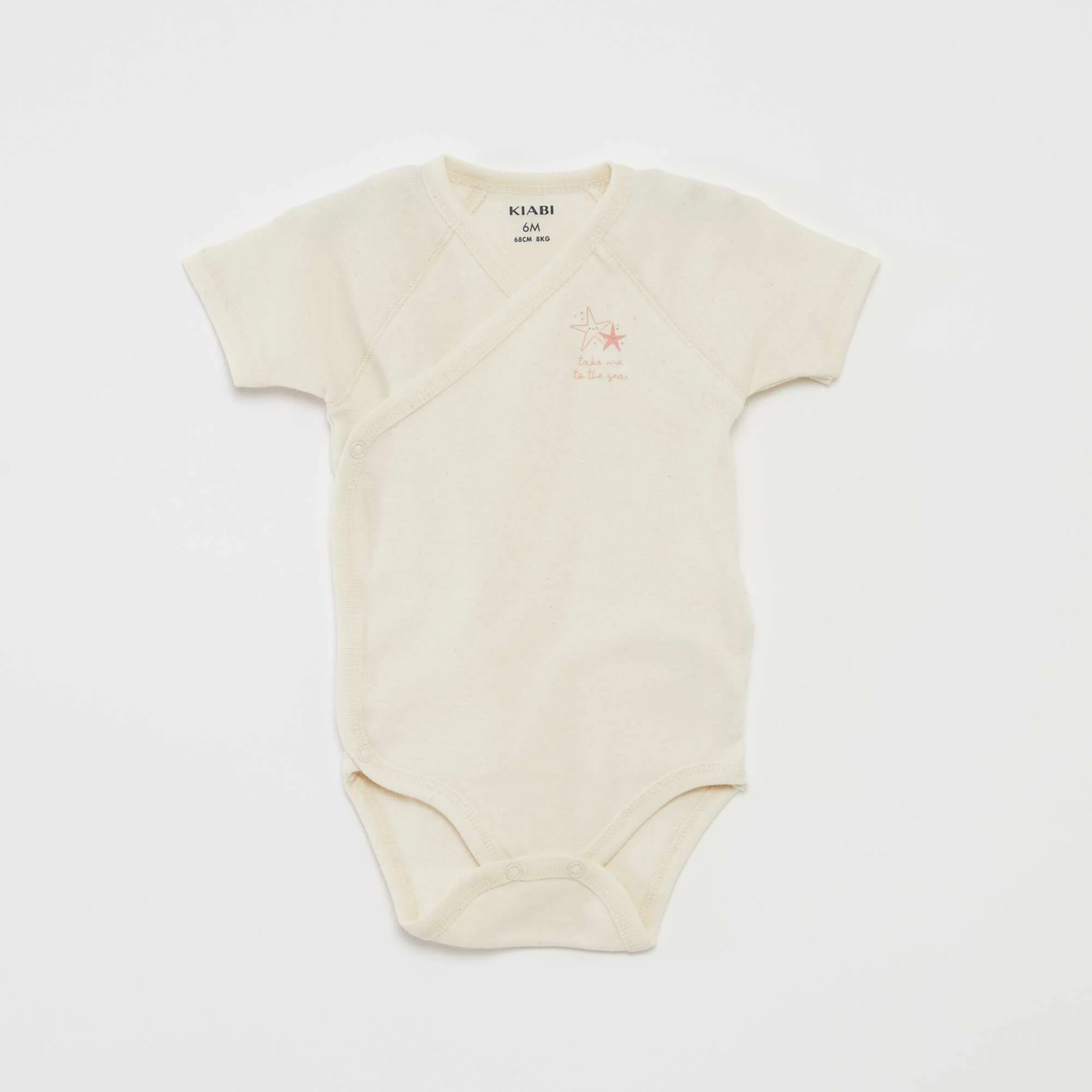 Pack of 3 bodysuits with crossover collar PINK - Image 4