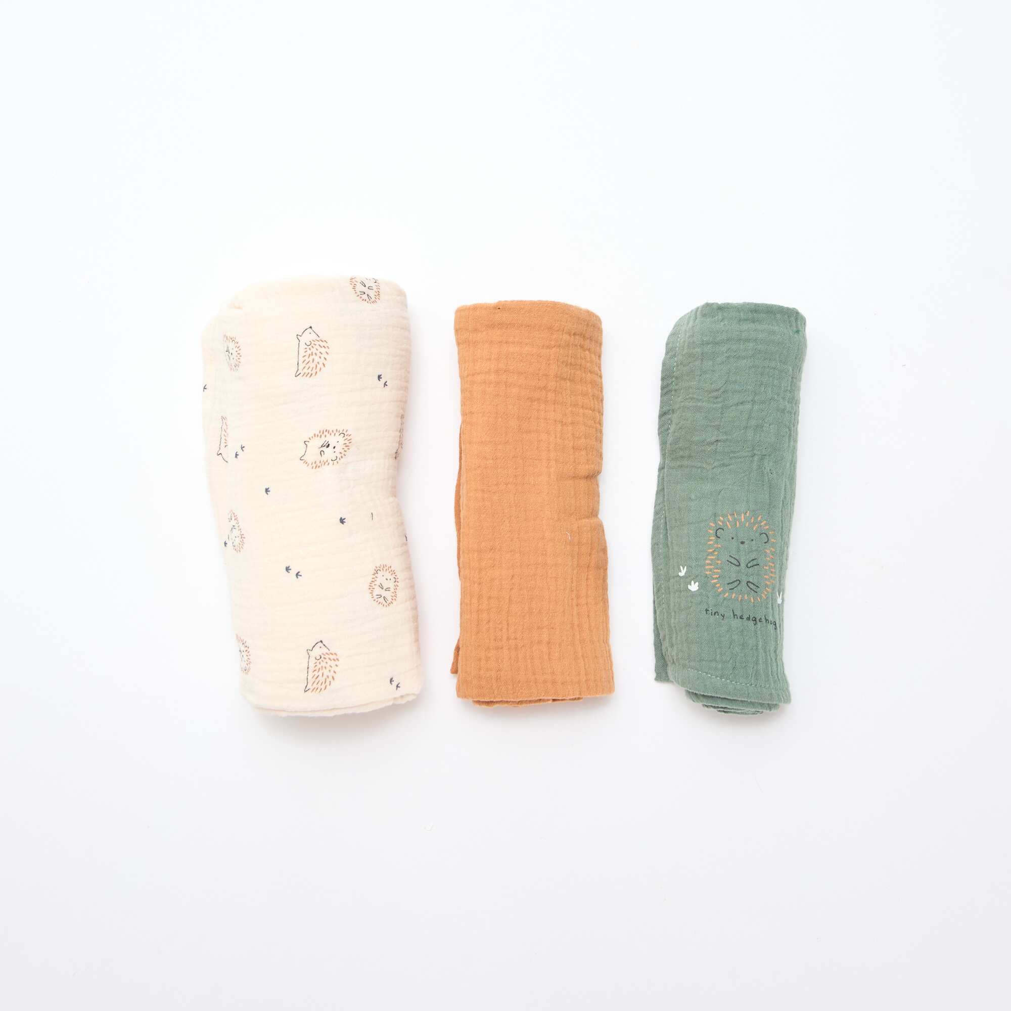 Pack of 3 cotton gauze squares WHITE - Image 2
