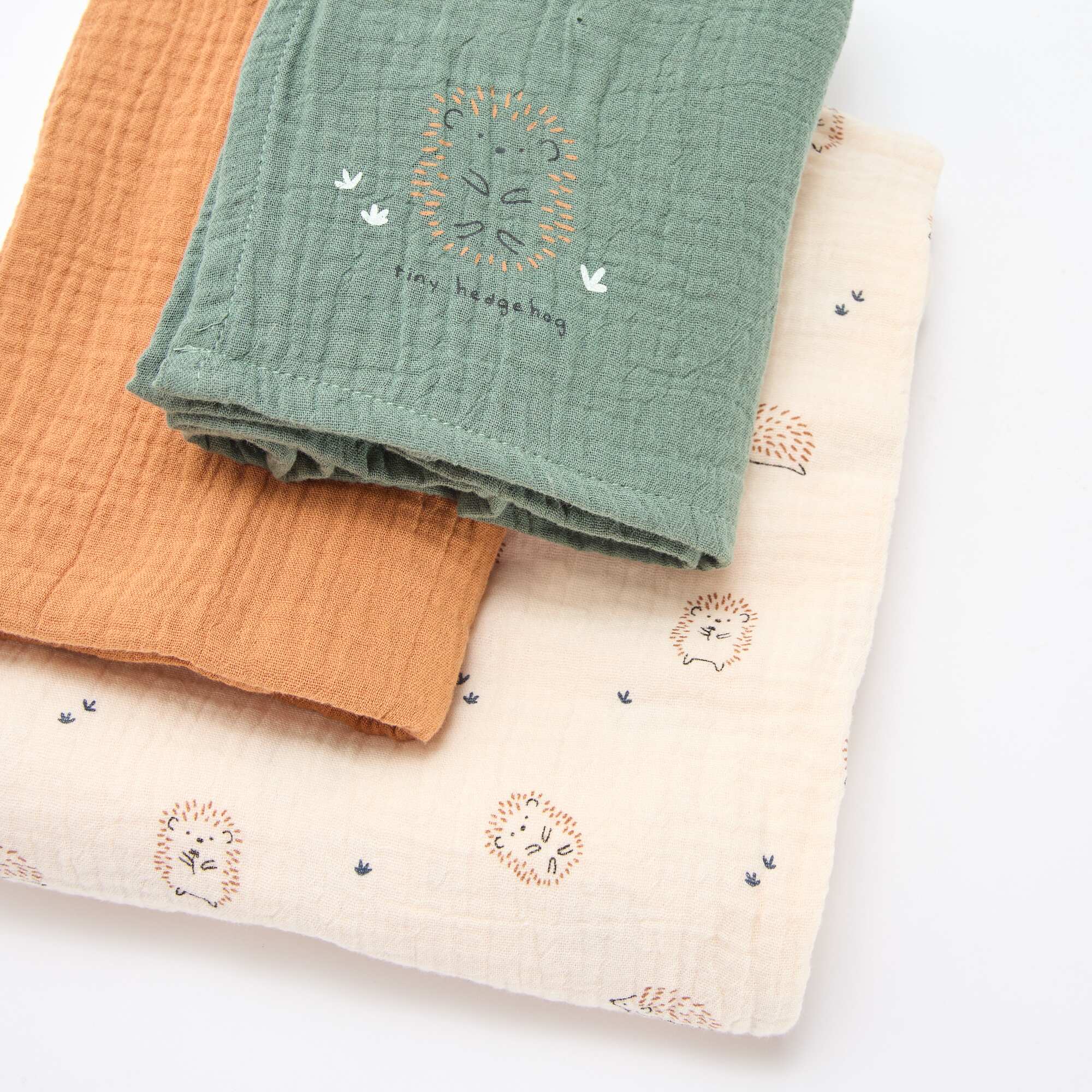 Pack of 3 cotton gauze squares WHITE - Image 7