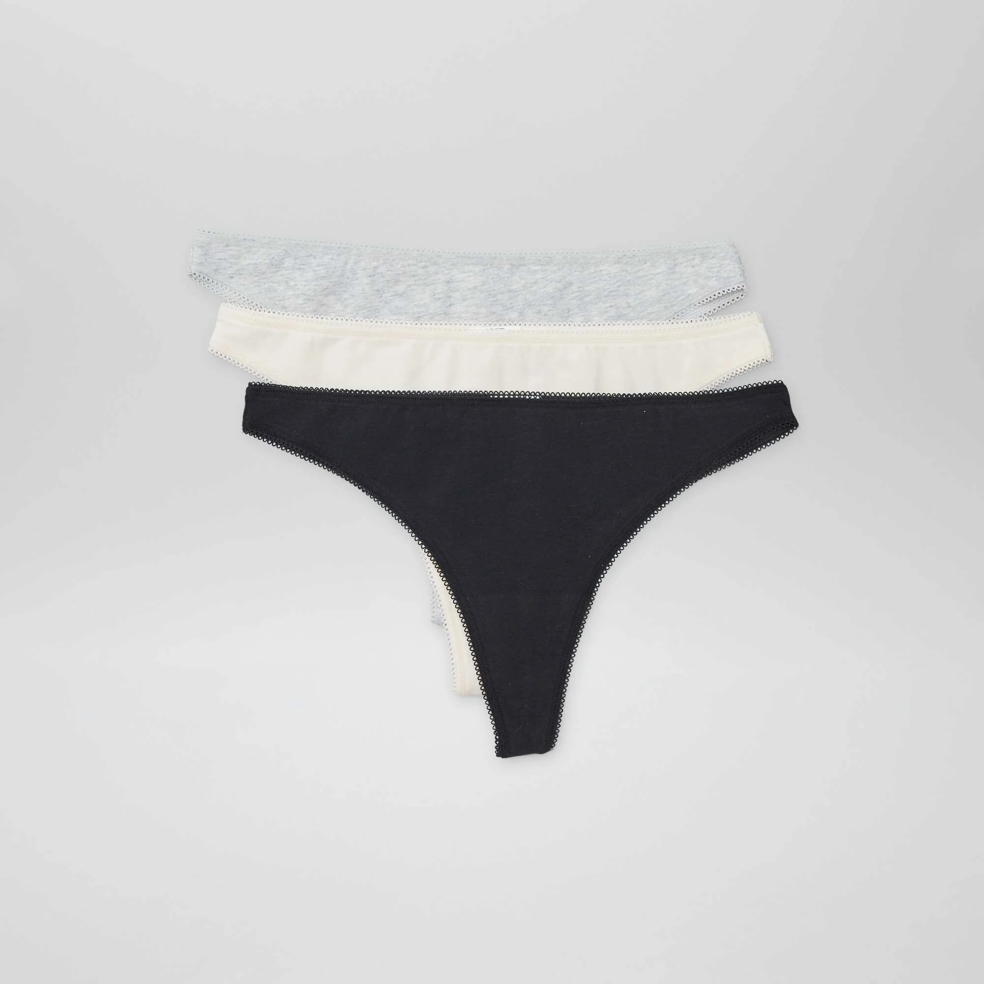 Pack of 3 cotton tanga briefs BEIGE - Image 2