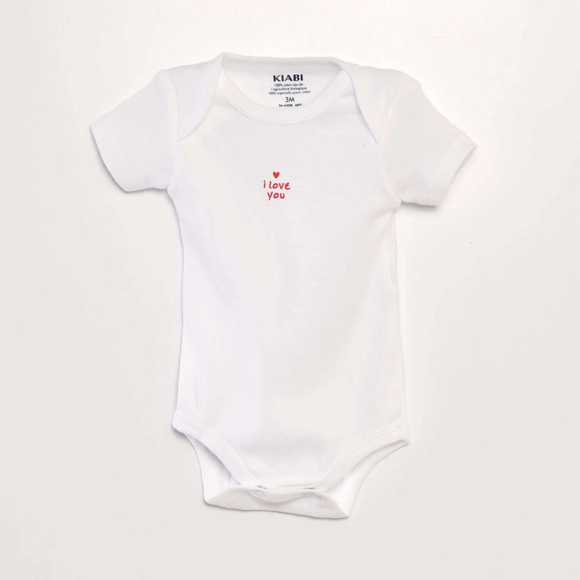 Pack of 3 eco-design bodysuits WHITE - Image 3
