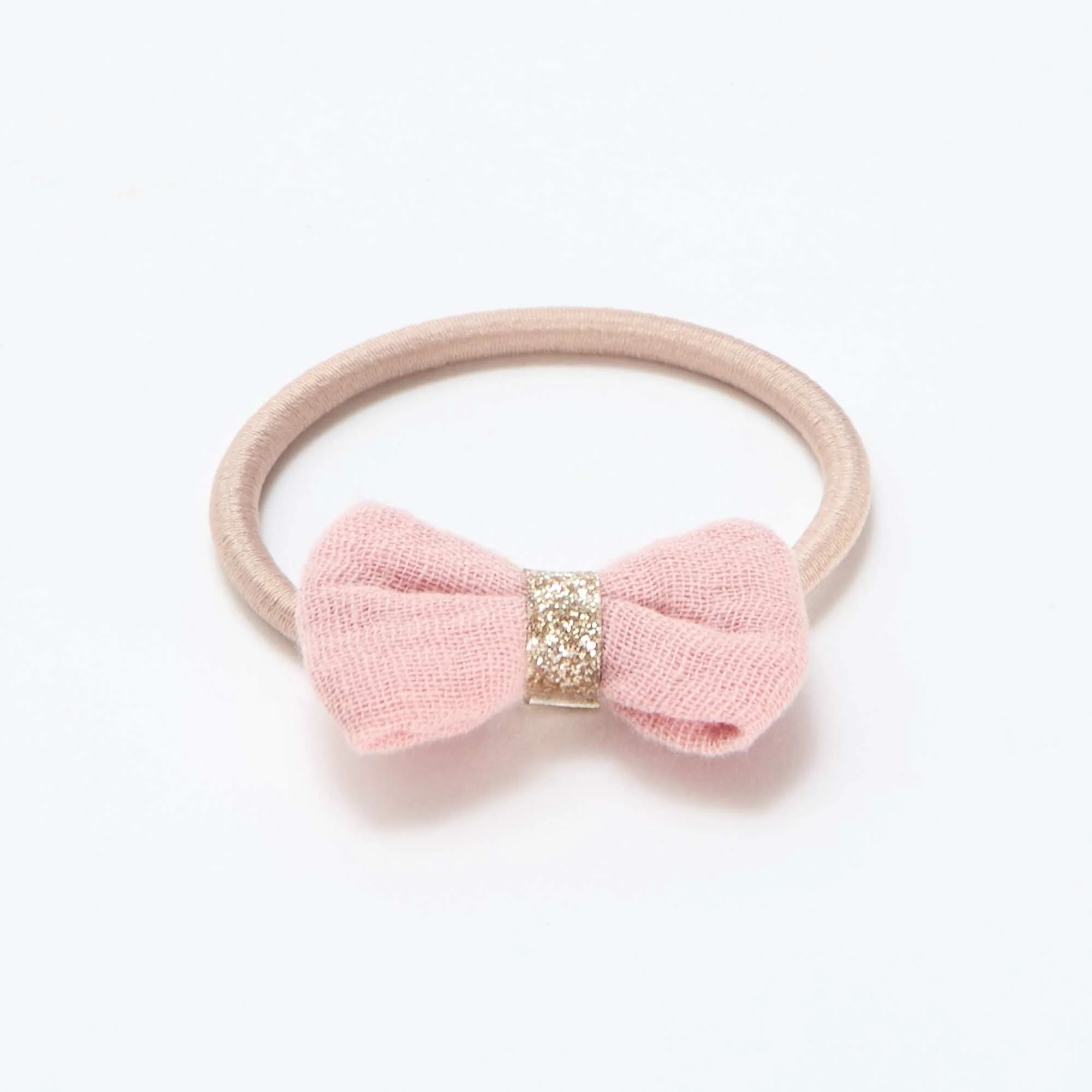 Pack of 3 elastic hair ties with pretty bows PINK - Image 4