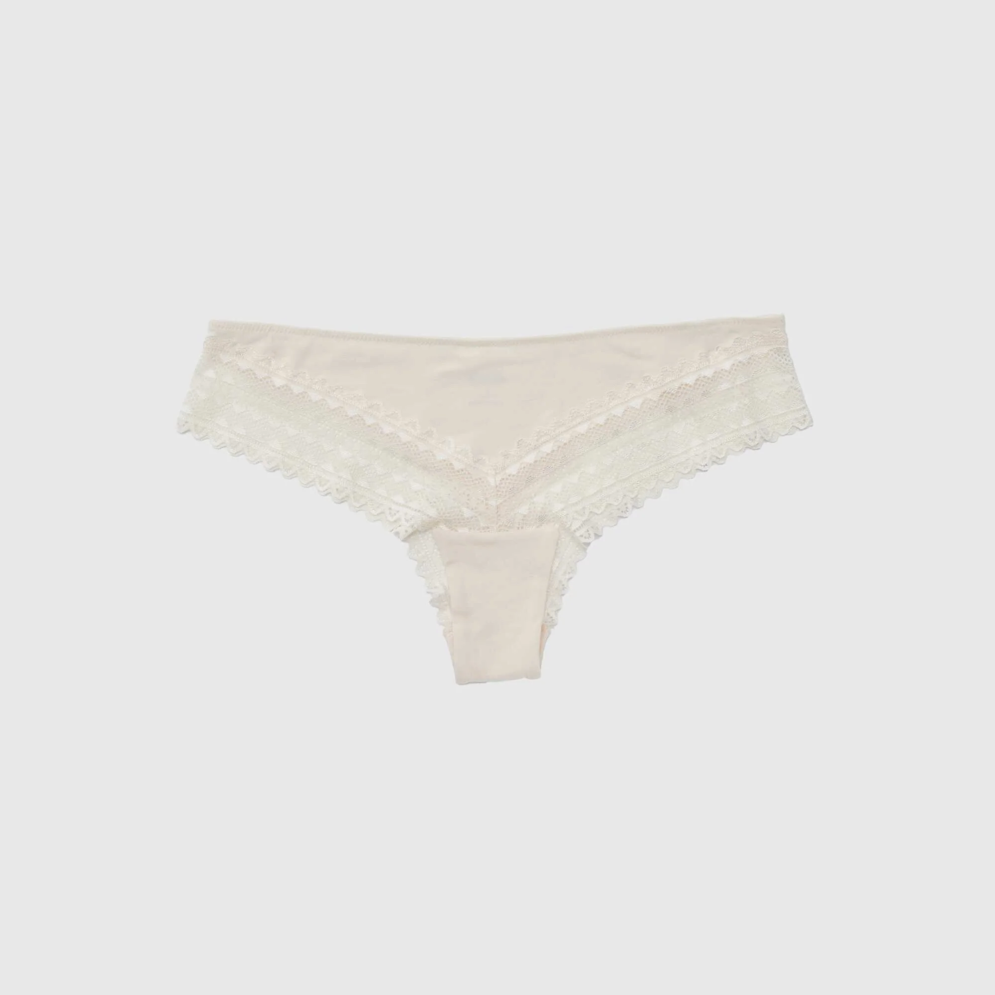 Pack of 3 pairs of cotton and lace tanga briefs PINK - Image 3