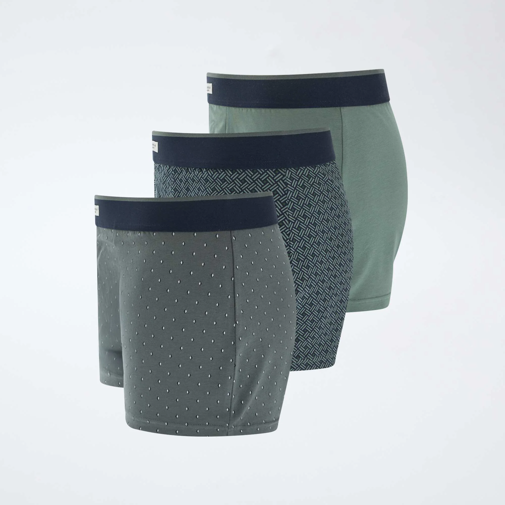 Pack of 3 pairs of cotton boxer shorts KHAKI - Image 5