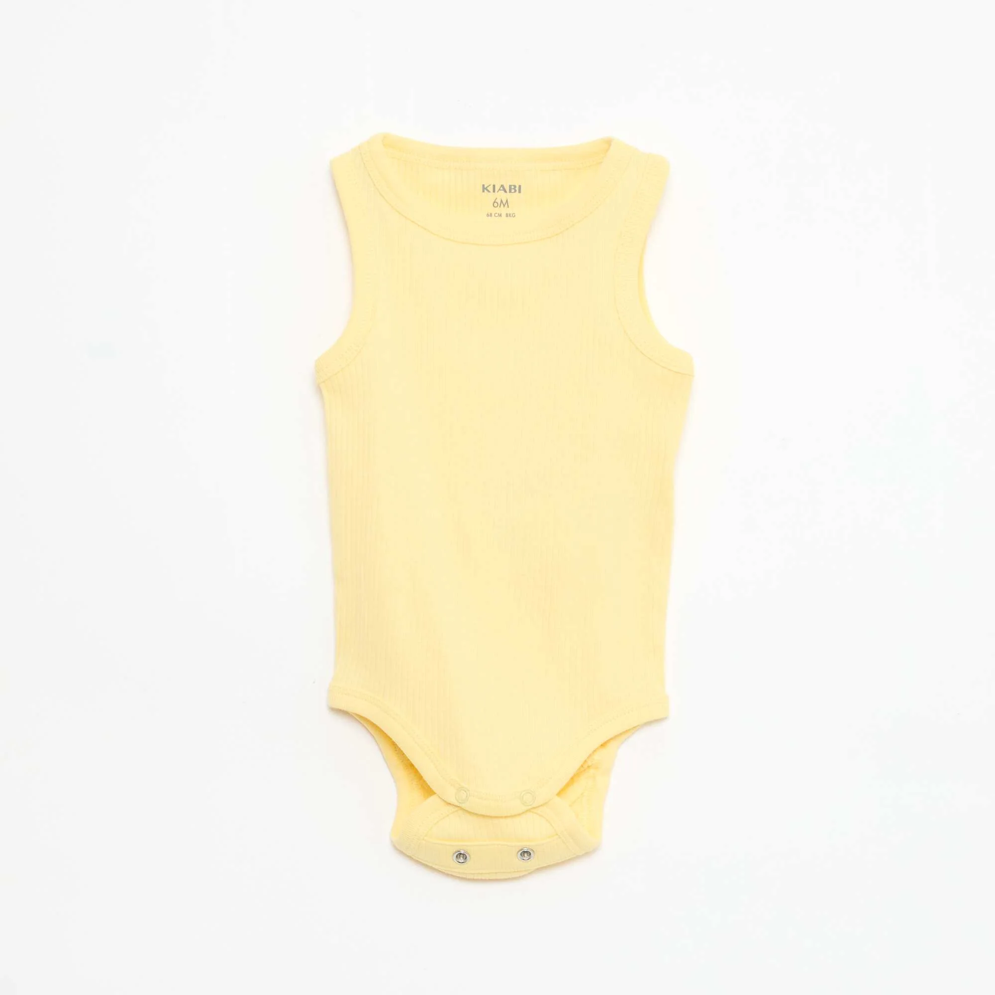 Pack of 3 plain grow-with-them strappy bodysuits YELLOW - Image 2