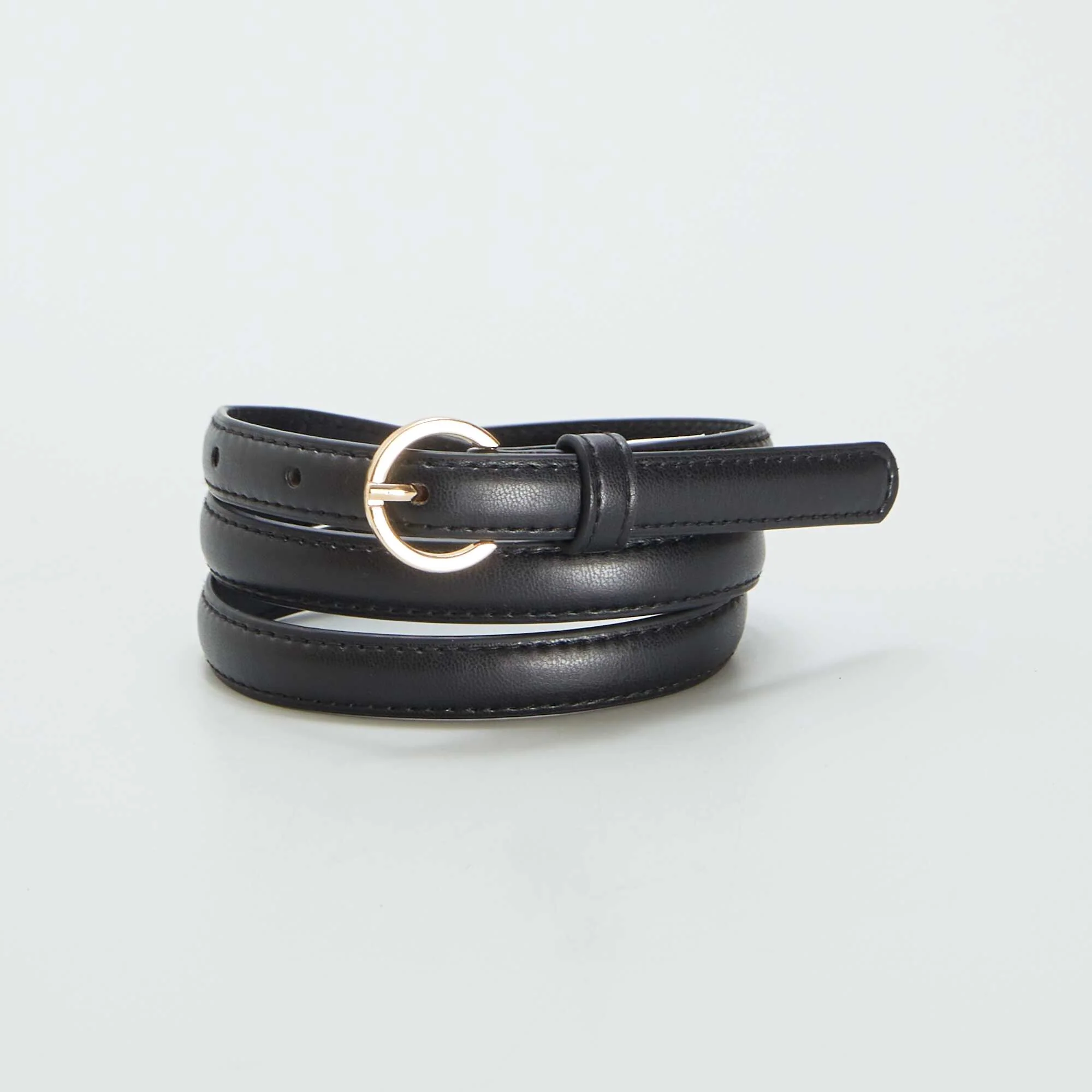 Pack of 3 plain narrow belts BROWN - Image 3