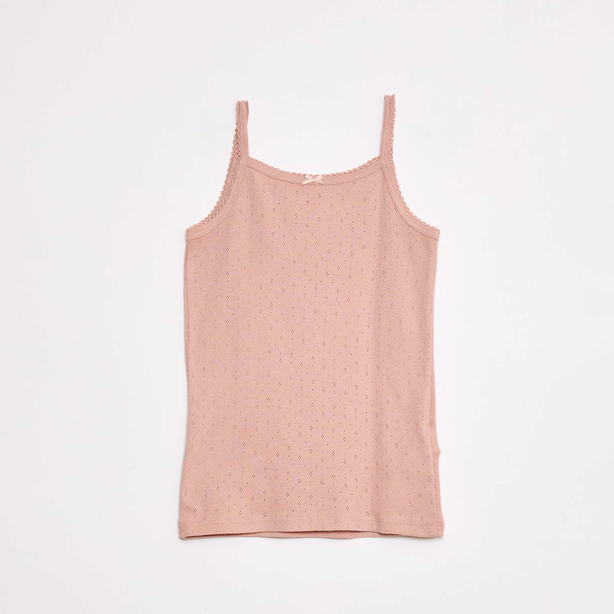 Pack of 3 pointelle knit vest tops WHITE - Image 4